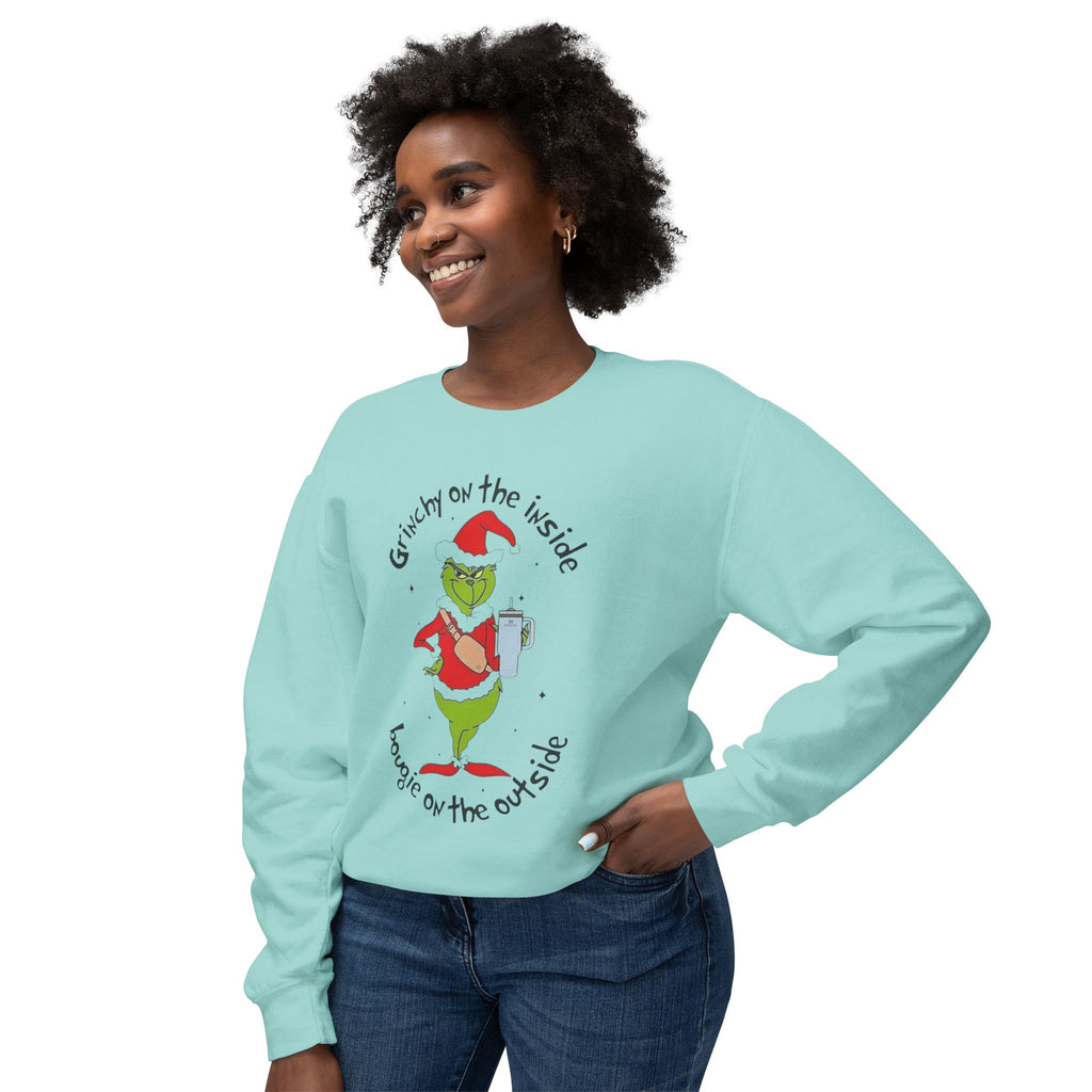 Funny, Cute & Classic Christmas Designs Grinchy on the Inside Crewneck Sweatshirt