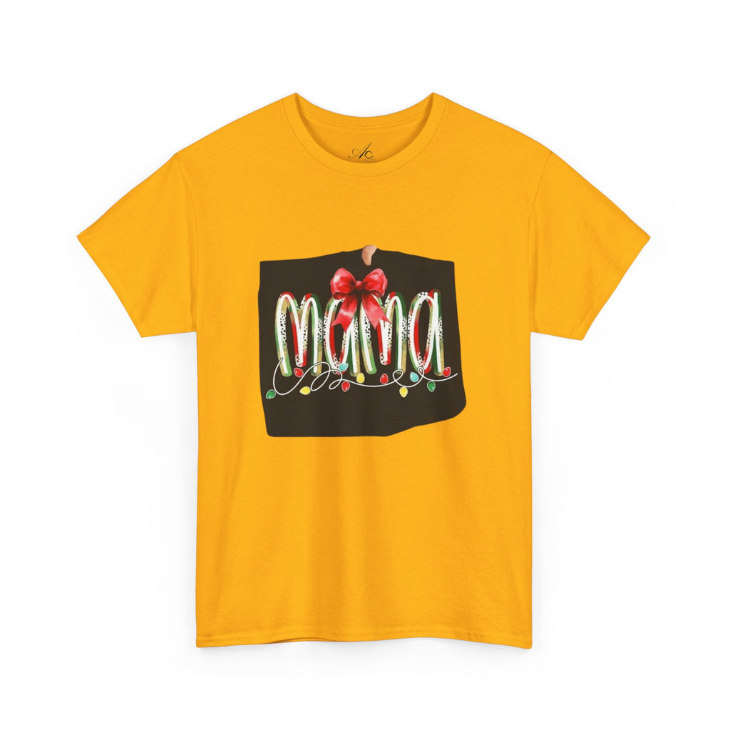 Festive Mama Tee, Cozy Holiday Shirt, Gift for Mom, Christmas T-Shirt, Unisex Cotton Tee