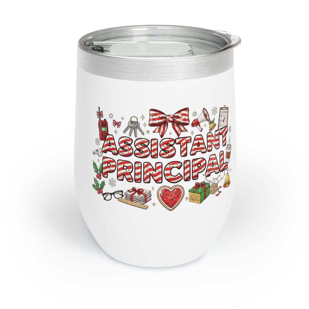 Holiday mug for assistant principals who support every part of the school. Chill Wine Tumbler  School Staff Christmas Mug Collection