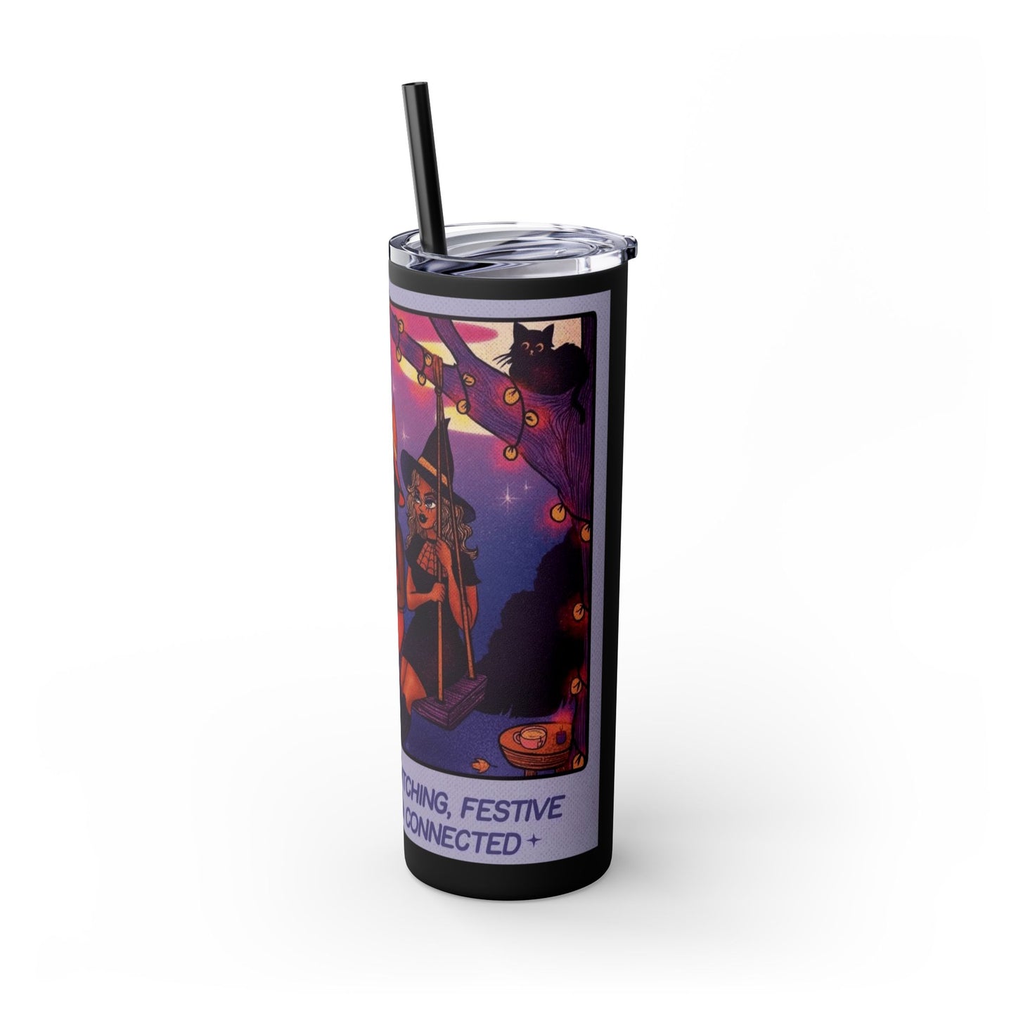 🎁 Spooky season gifts Enchanting Libra Skinny Tumbler with Straw | 20oz | Perfect for Halloween, Witchy Vibes, Astrology Lovers, Gift Idea, Custom Beverage Holder