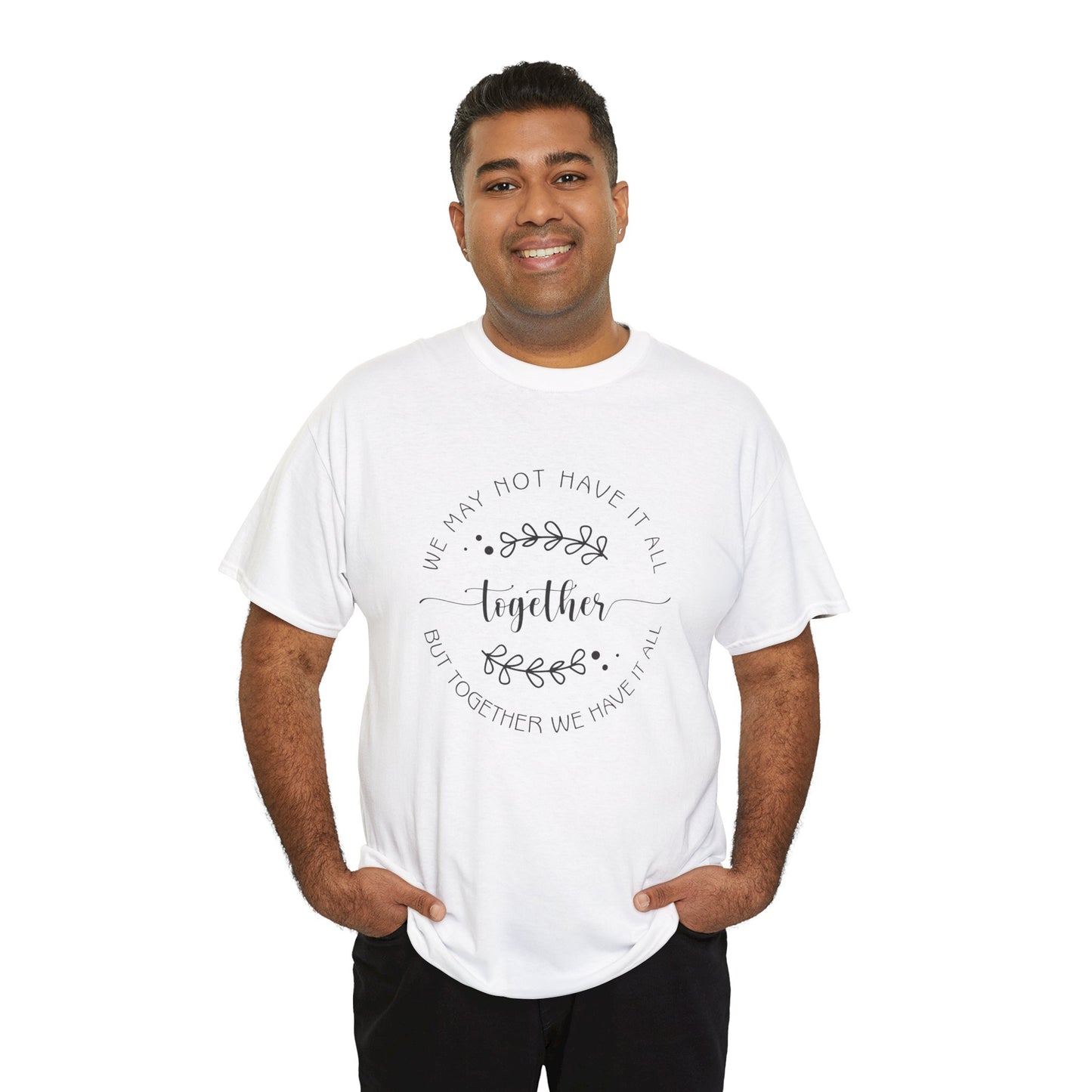 Together Floral Circle Tee  "Together" Inspirational Family Unity Shirt