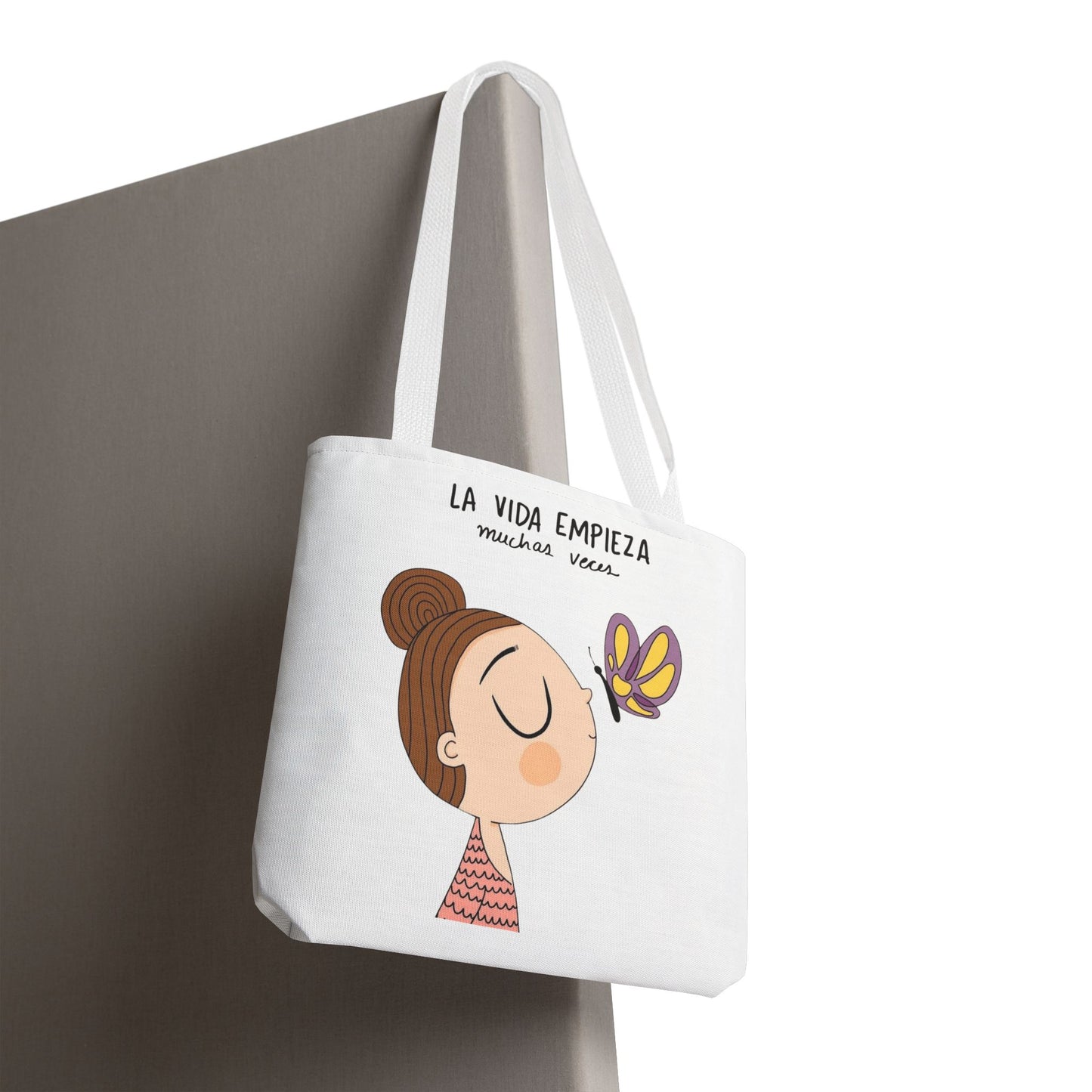 Lleva inspiración contigo a donde vayas, Eco-Friendly Carryall, Motivational Gift, Cute Reusable Shopper, Butterfly Design, Brighten Your Day