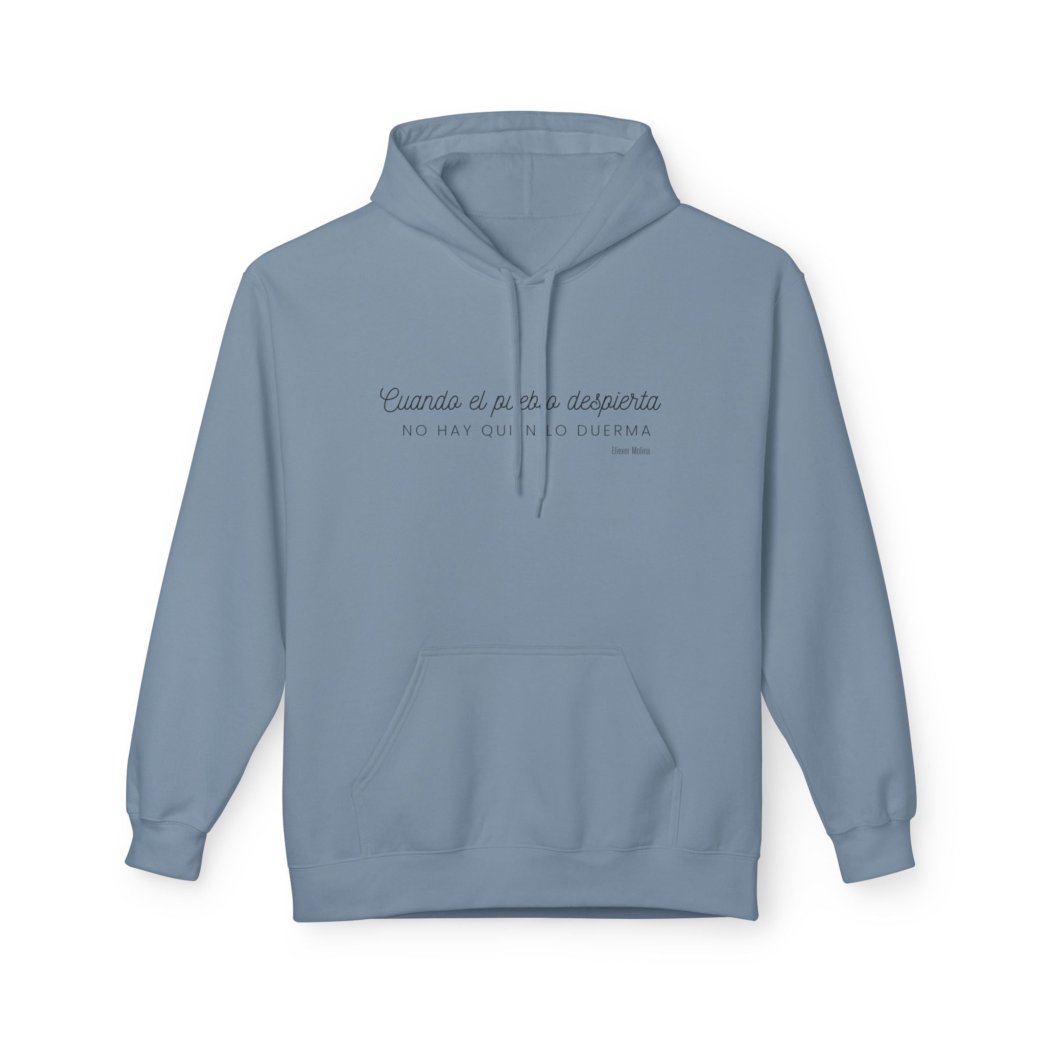 White Hoodie - "Caminas a pa'la desporta" Minimal Script Pullover