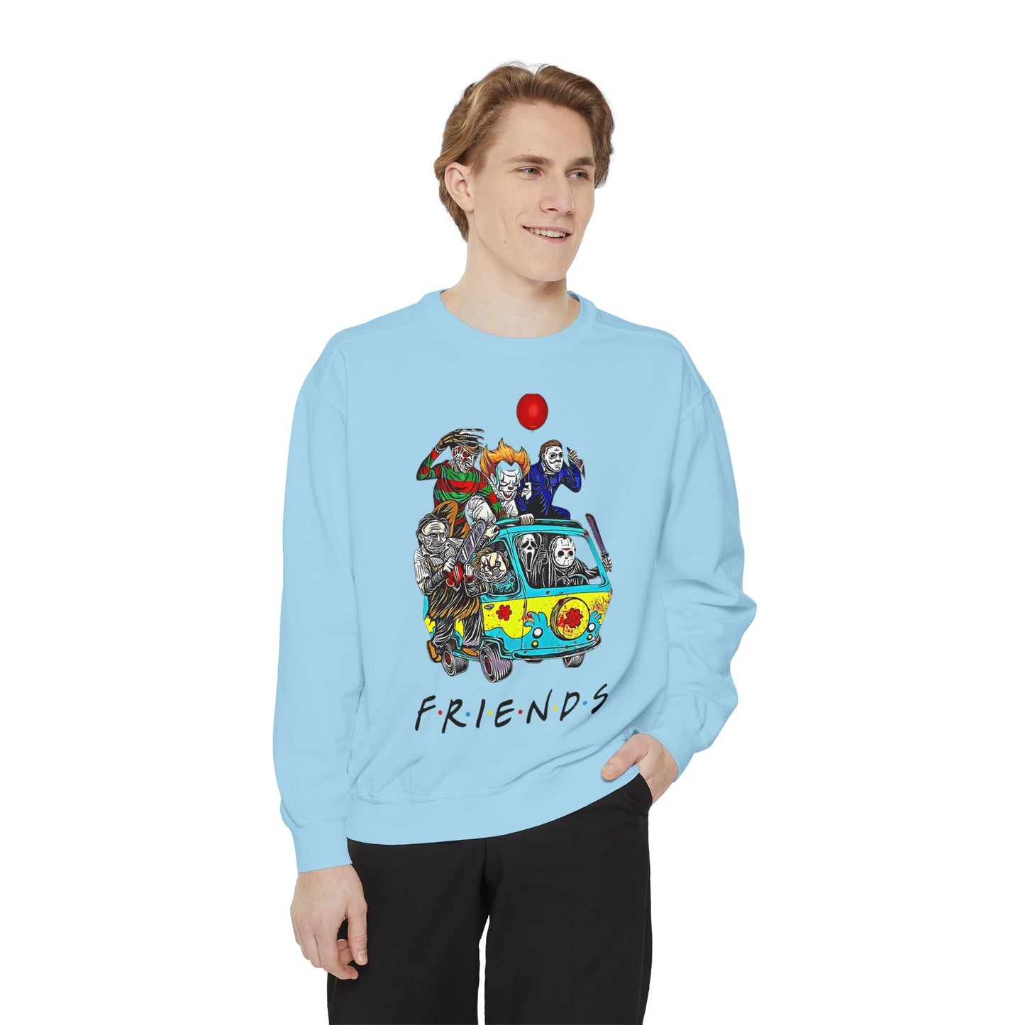 Friends-Inspired Unisex Garment-Dyed Sweatshirt, Cozy Casual Wear, Unique Graphic Sweatshirt, Perfect Gift, Everyday Style