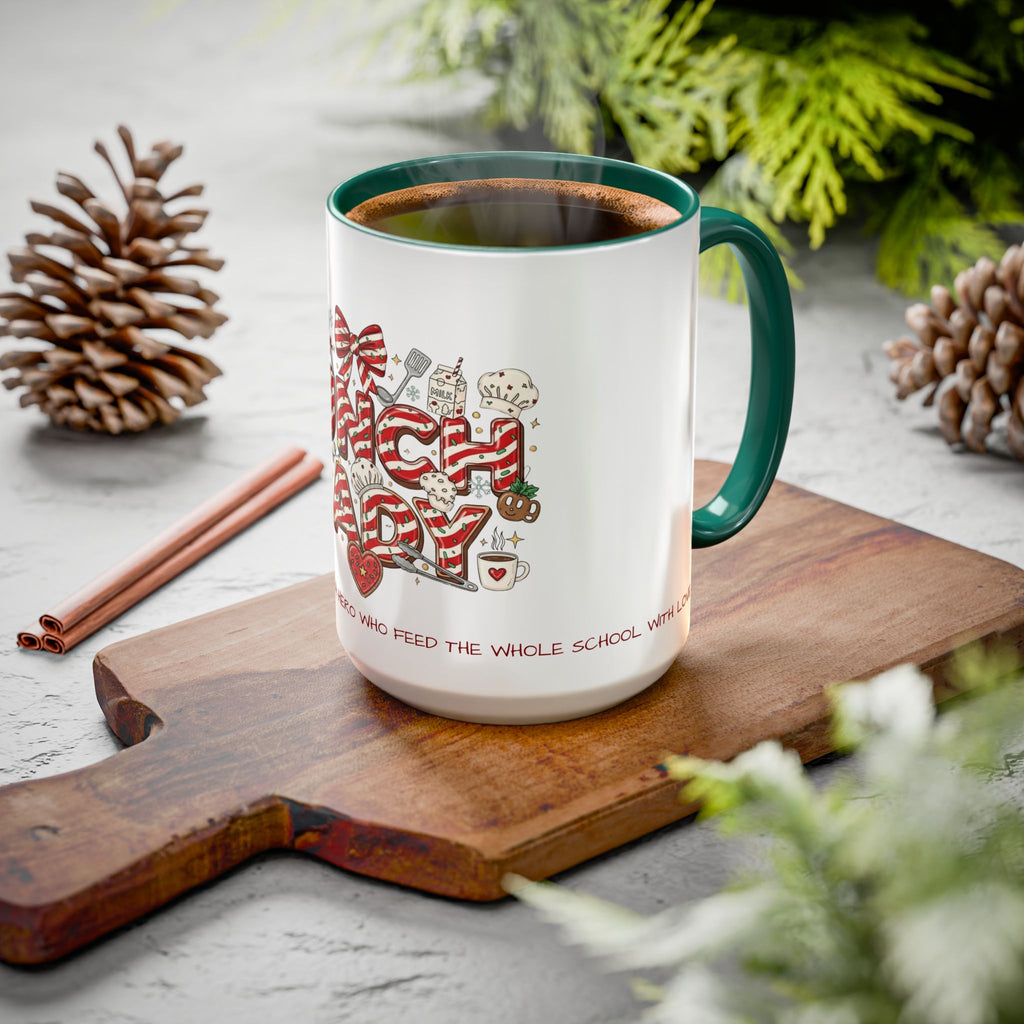 Lunch Lady Mug "Cafeteria Hero Who Feeds the Whole School With Love" | 11oz/15oz Gift  School Staff Christmas Mug Collection