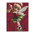 Christmas Fairy Fleece Blanket – Vintage Tinker Bell Holiday Throw