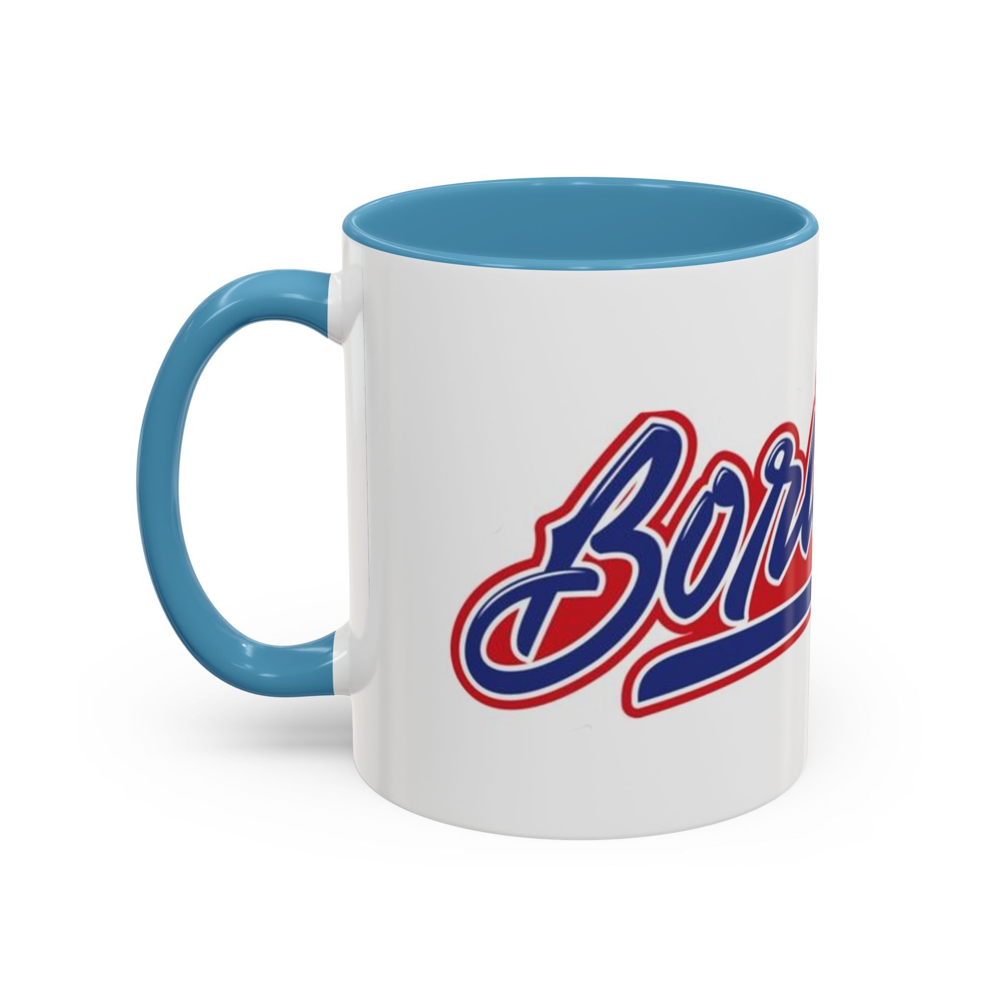 Puerto Rico Script Accent Coffee Mug — Retro Red & Blue 'Boricua' Design (11/15oz)