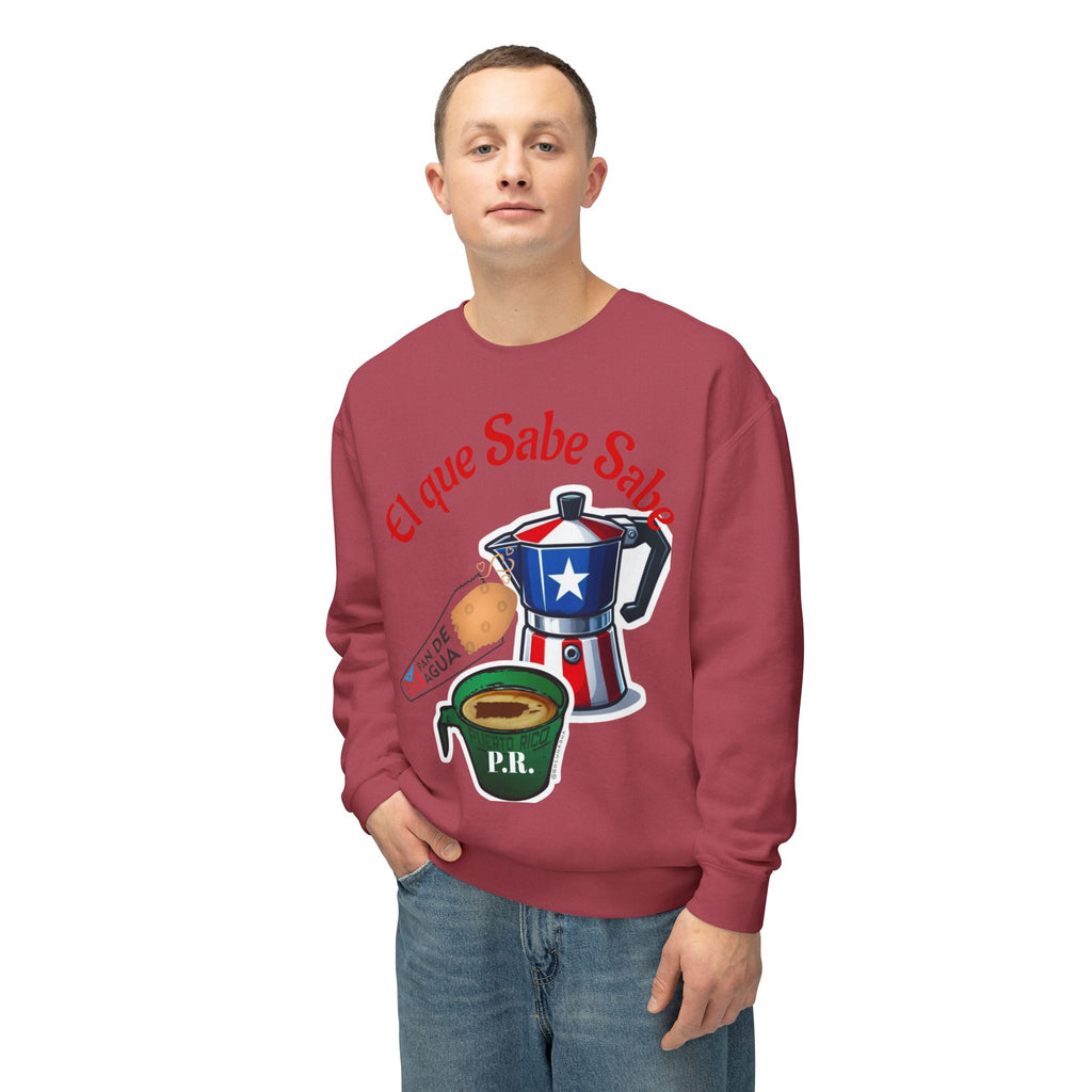 Crewneck Sweatshirt — "El que Sabe Sabe" Puerto Rico Coffee Design