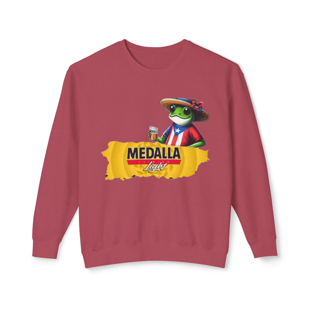 Medalla Light Puerto Rico Sweatshirt Coqui Boricua flag  Beer Pack Graphic Puerto Rico Navidades