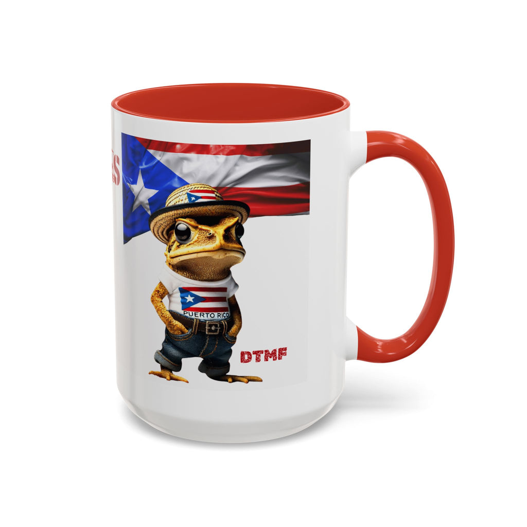Puerto Rican Frog Character Coffee Mug - Fun Accent Mug for Coffee Lovers