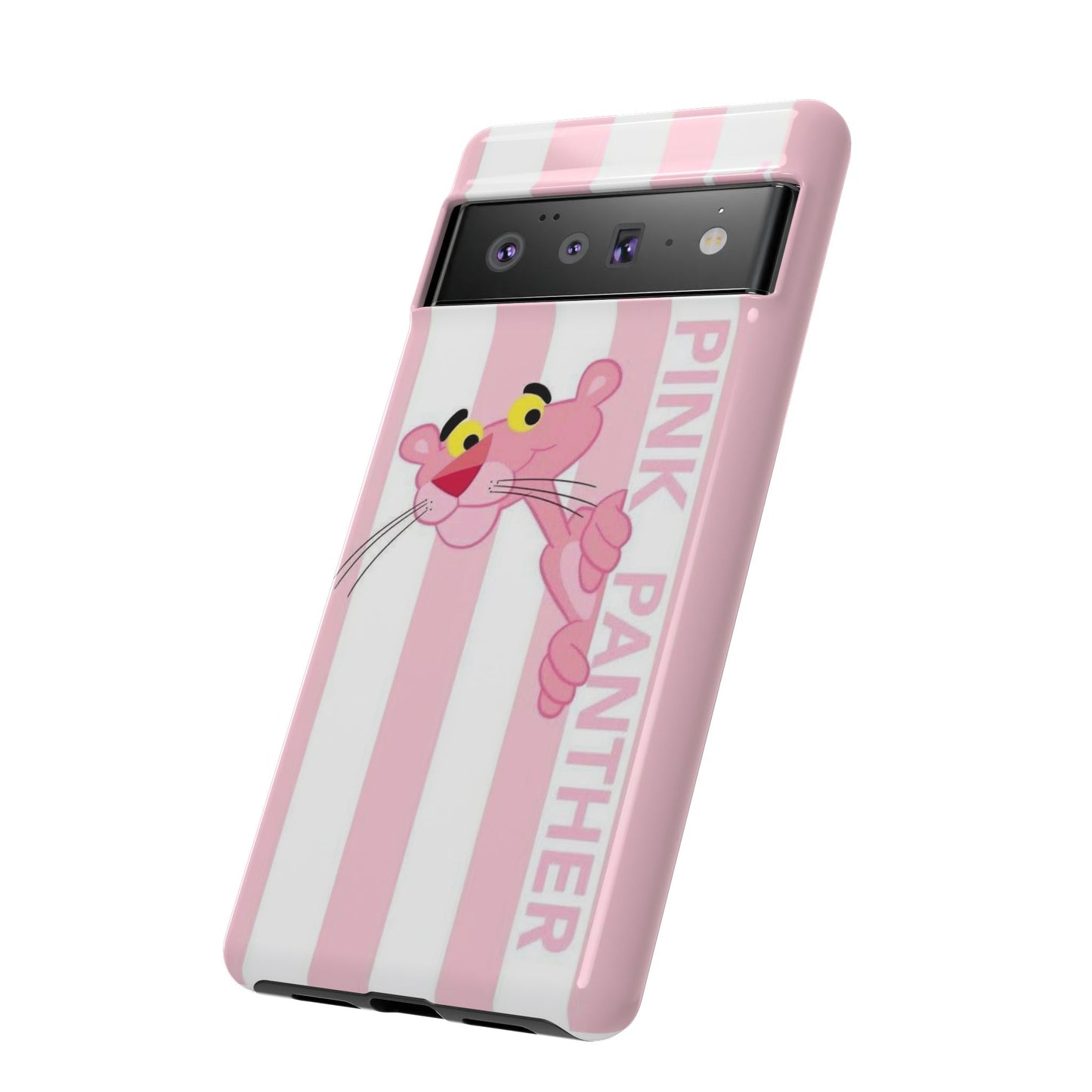 Pink Panther Tough Case Retro Striped Phone Case with "The Pink Panther" Design