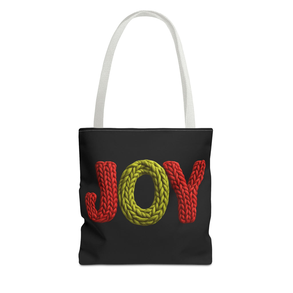 Christmas Tote Bag  Festive Holiday DesigJoy Knit Tote Bag  Colorful 'JOY' Yarn Design, Cozy Holiday Gift Tote
