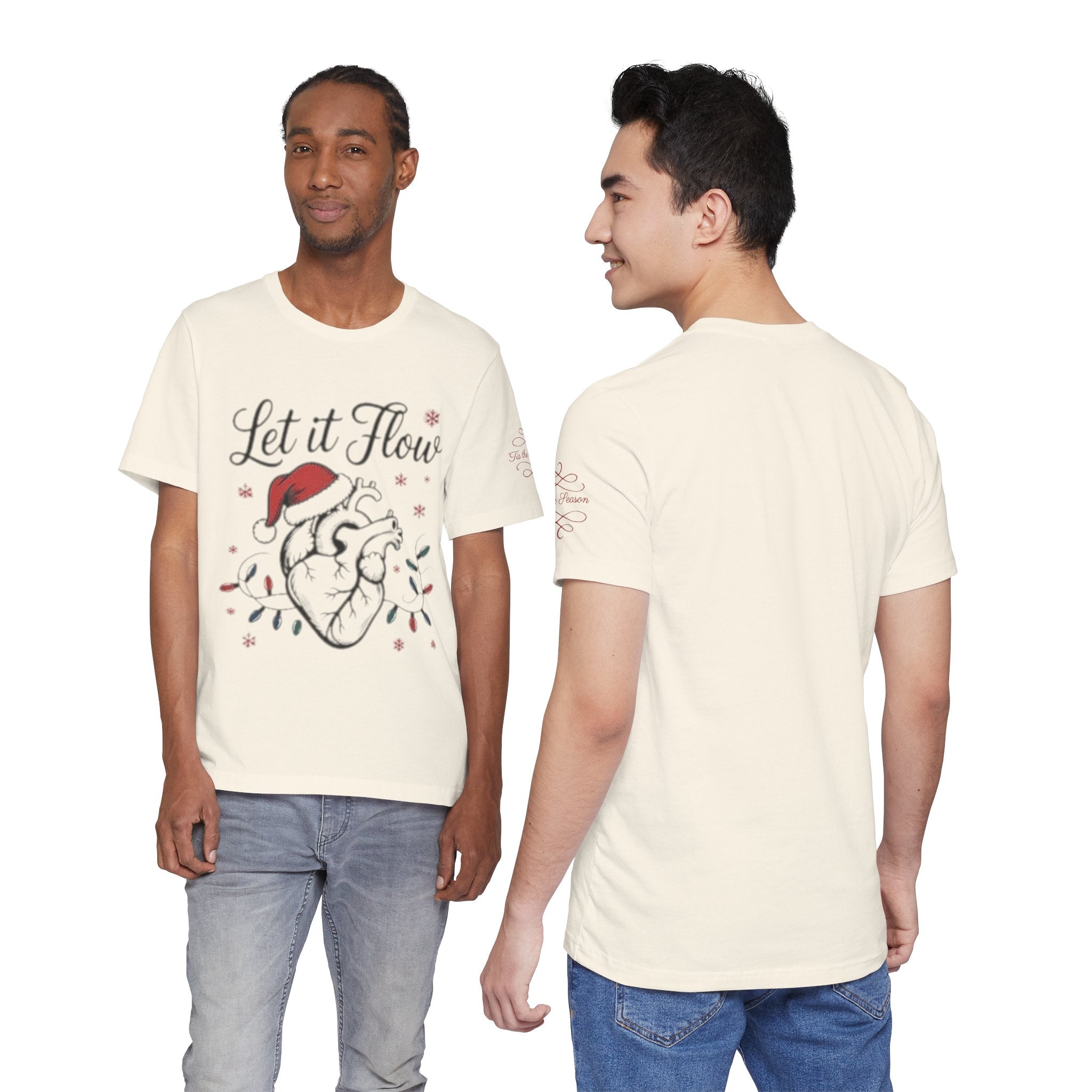 Let It Flow Heart Tee  Christmas Anatomical Heart Shirt