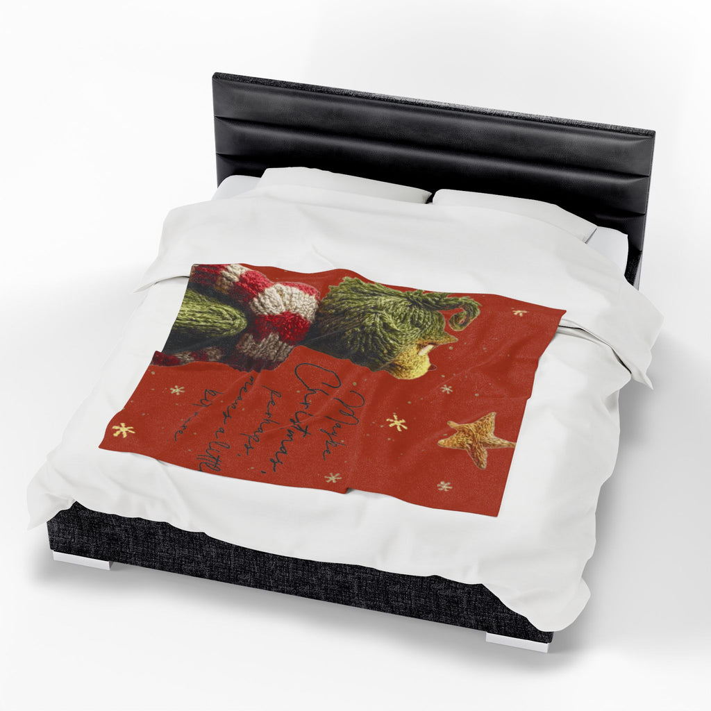 Christmas Plush Blanket  'Maybe Christmas, perhaps, means a little bit more' Cozy Holiday Throw