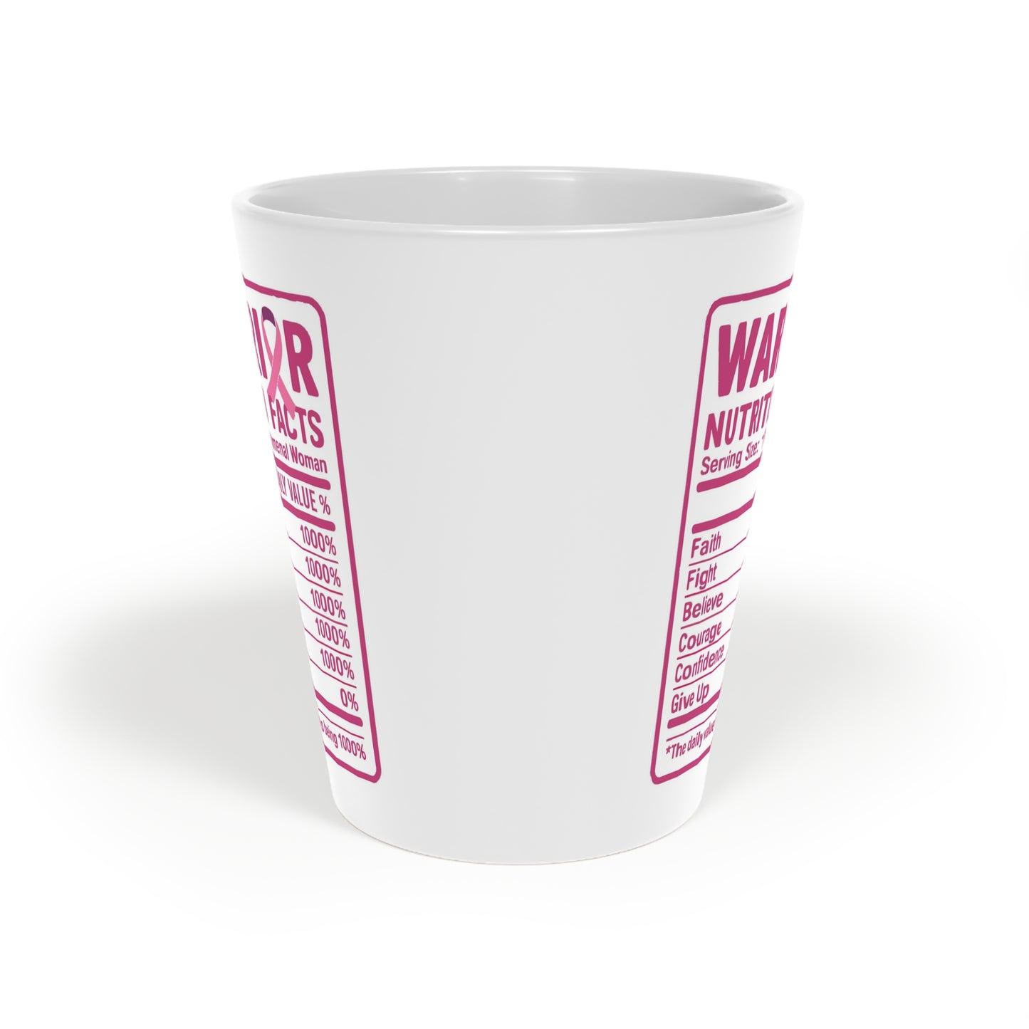 Cancer Survivor Mug Inspirational Latte Mug - 12oz "Faith, Fight, Believe"