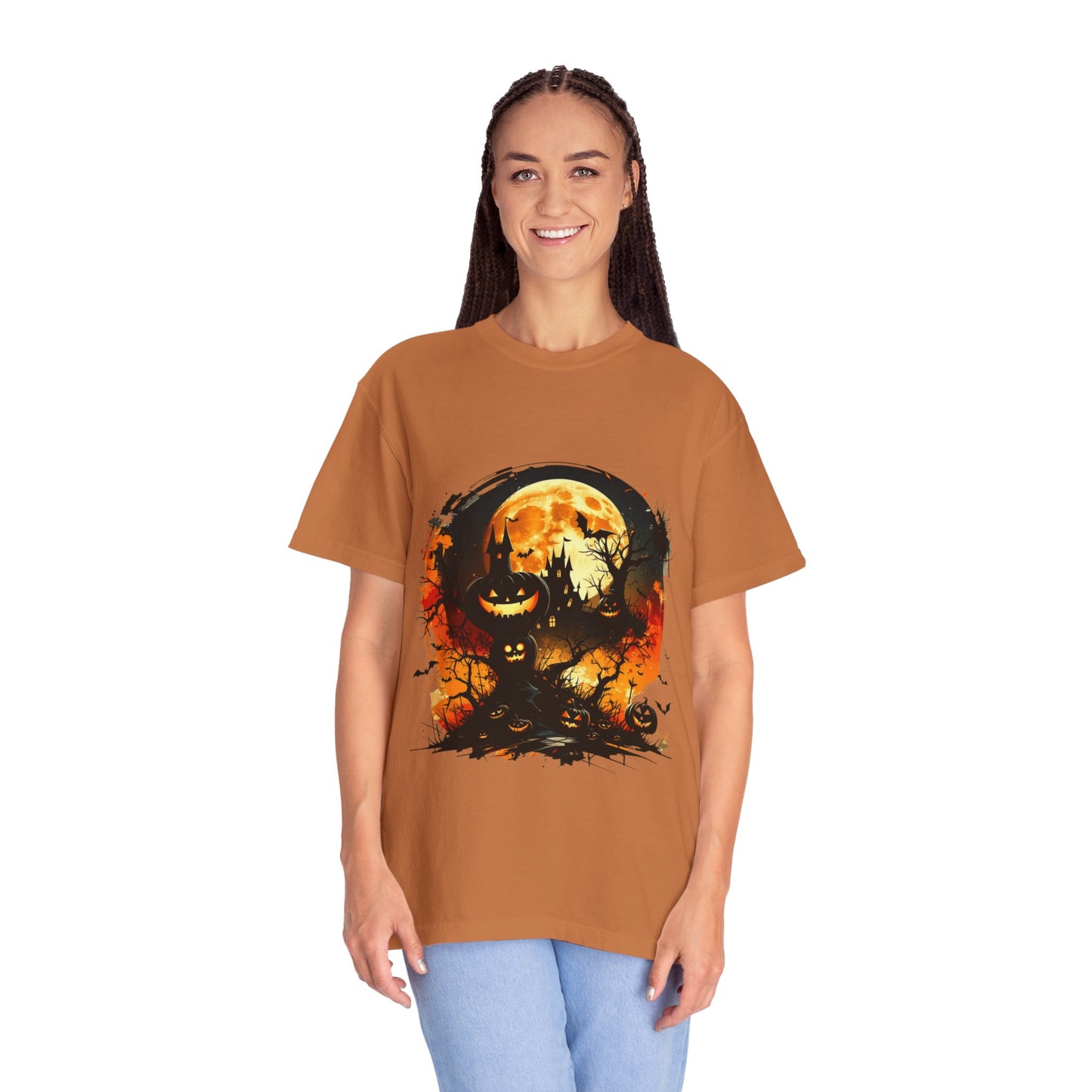 Halloween Moon Graphic T-shirt, Unisex Spooky Shirt, Fall Outfit, October Fest Tee, Halloween Party Wear, Trick or Treat T-shirt
