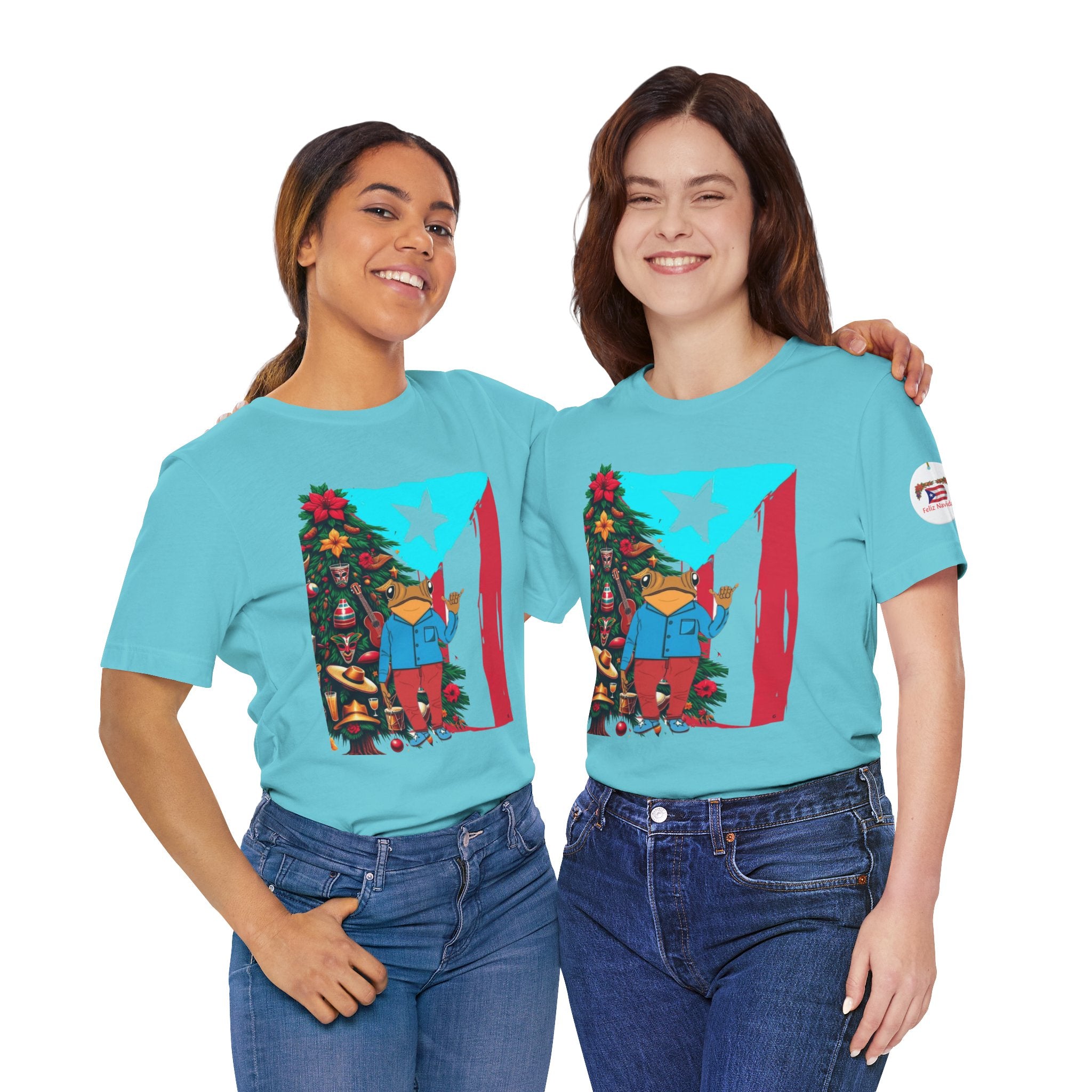 Puerto Rico Holiday T-Shirt  Coquí by Christmas Tree Graphic Puerto Rico’s Navidades