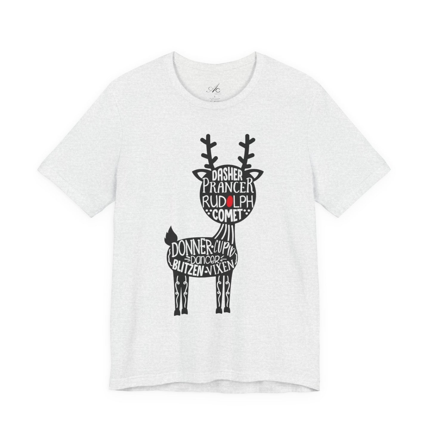 Christmas Reindeer Graphic Tee - Unisex Jersey Short Sleeve Shirt
