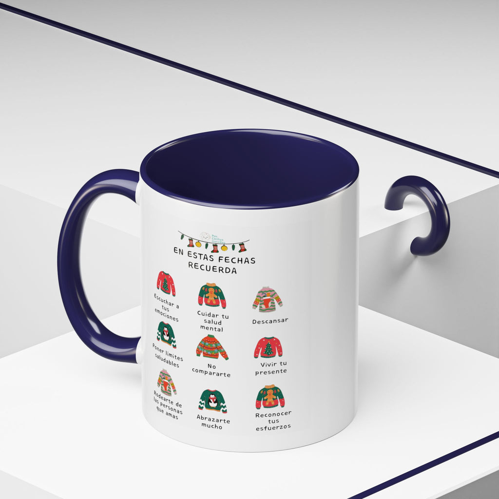 Coffee Mug — 'En Estas Fechas Recuerda' Holiday Sweater Reminder Accent Mug (11/15oz)
