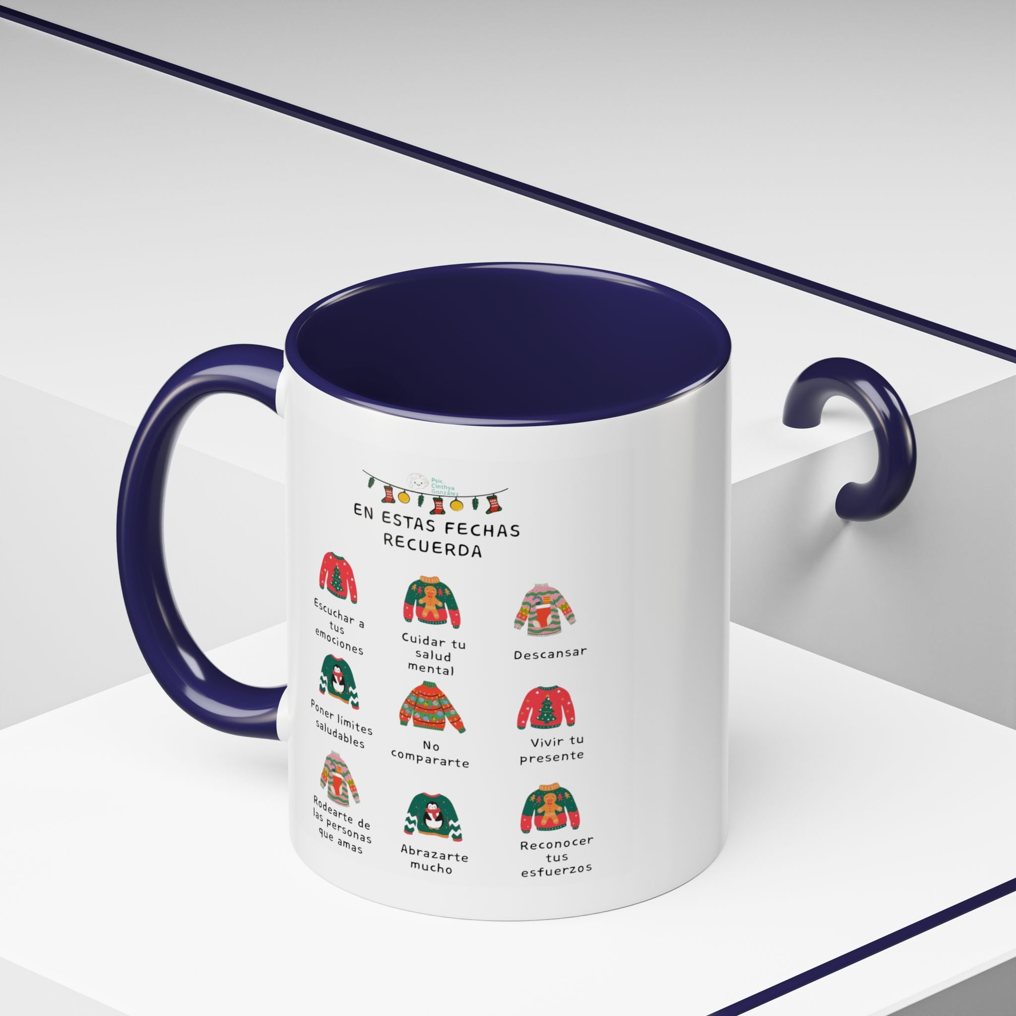 Coffee Mug — 'En Estas Fechas Recuerda' Holiday Sweater Reminder Accent Mug (11/15oz)