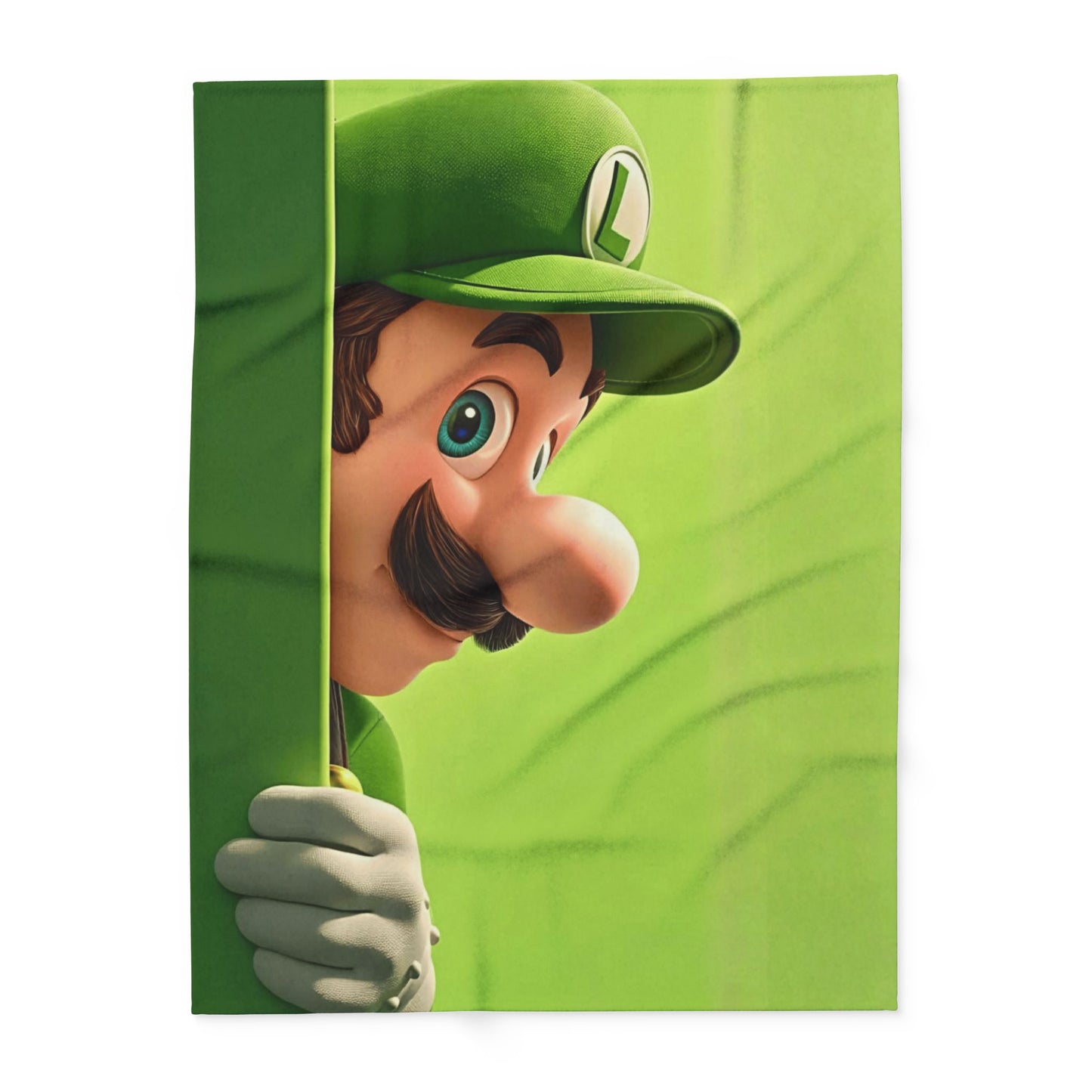 Luigi Peek Fleece Blanket – Green Video Game Character Throw