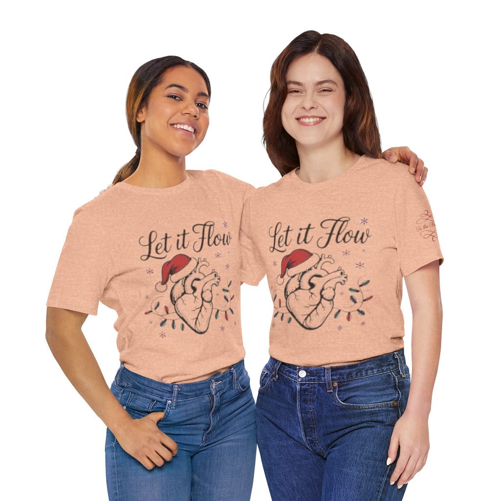 Let It Flow Heart Tee  Christmas Anatomical Heart Shirt