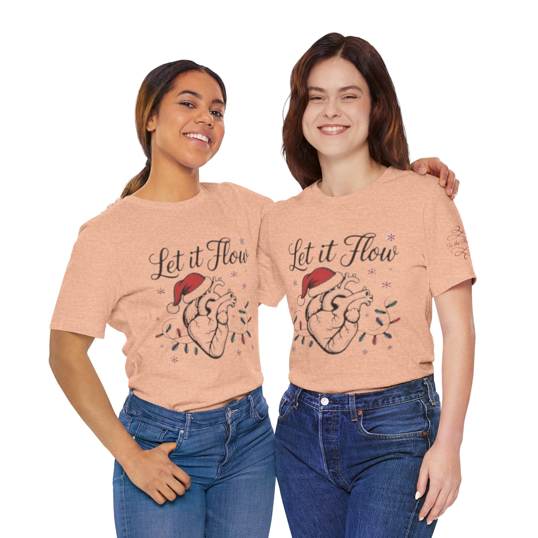 Let It Flow Heart Tee  Christmas Anatomical Heart Shirt