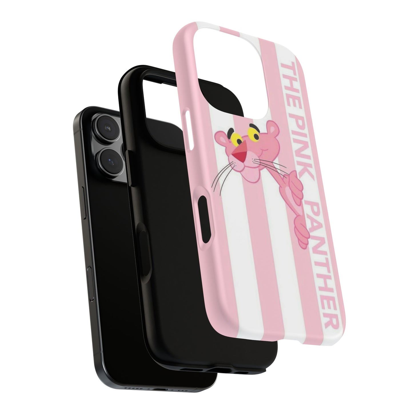 Pink Panther Tough Case Retro Striped Phone Case with "The Pink Panther" Design