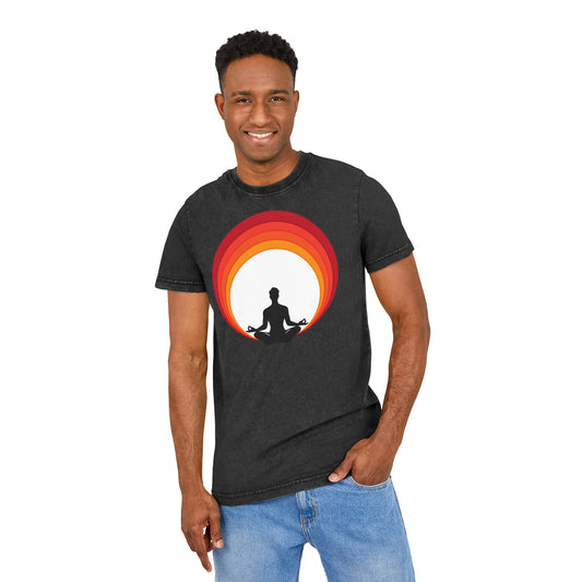 ✨ Let your outfit reflect your inner peace. Meditation Acid Washed Tee, Vintage Yoga Shirt, Relaxation Apparel, Gift for Mindfulness, Bohemian T-Shirt