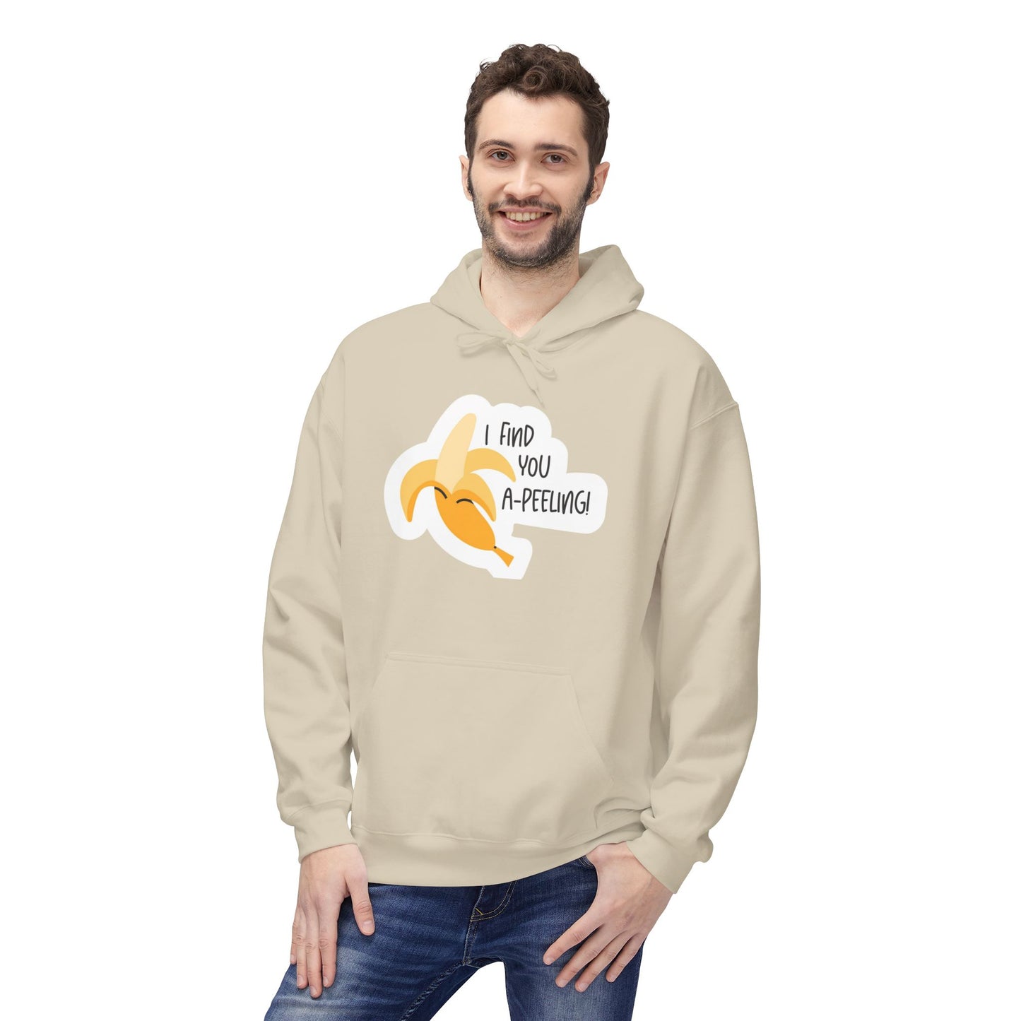 Peeling Banana Hoodie  "I Found You (Peeling)" Cute Fruit Pun Pullover