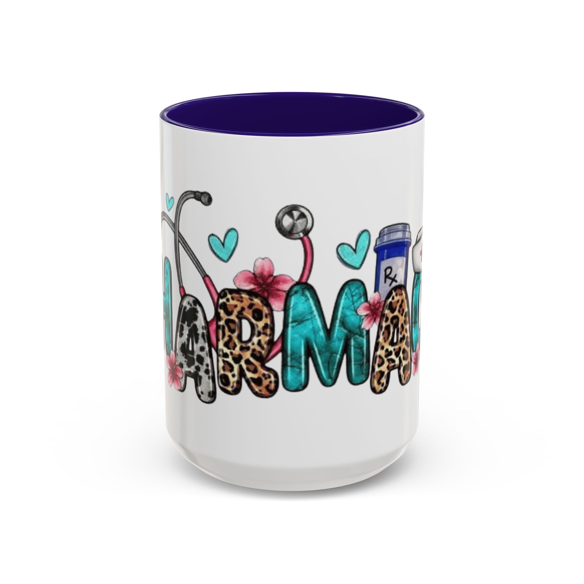 Pharmacy Nurse Coffee Mug — Cute Leopard & Teal Medical Design (11oz/15oz)Christmas mug for all healthcare heroes