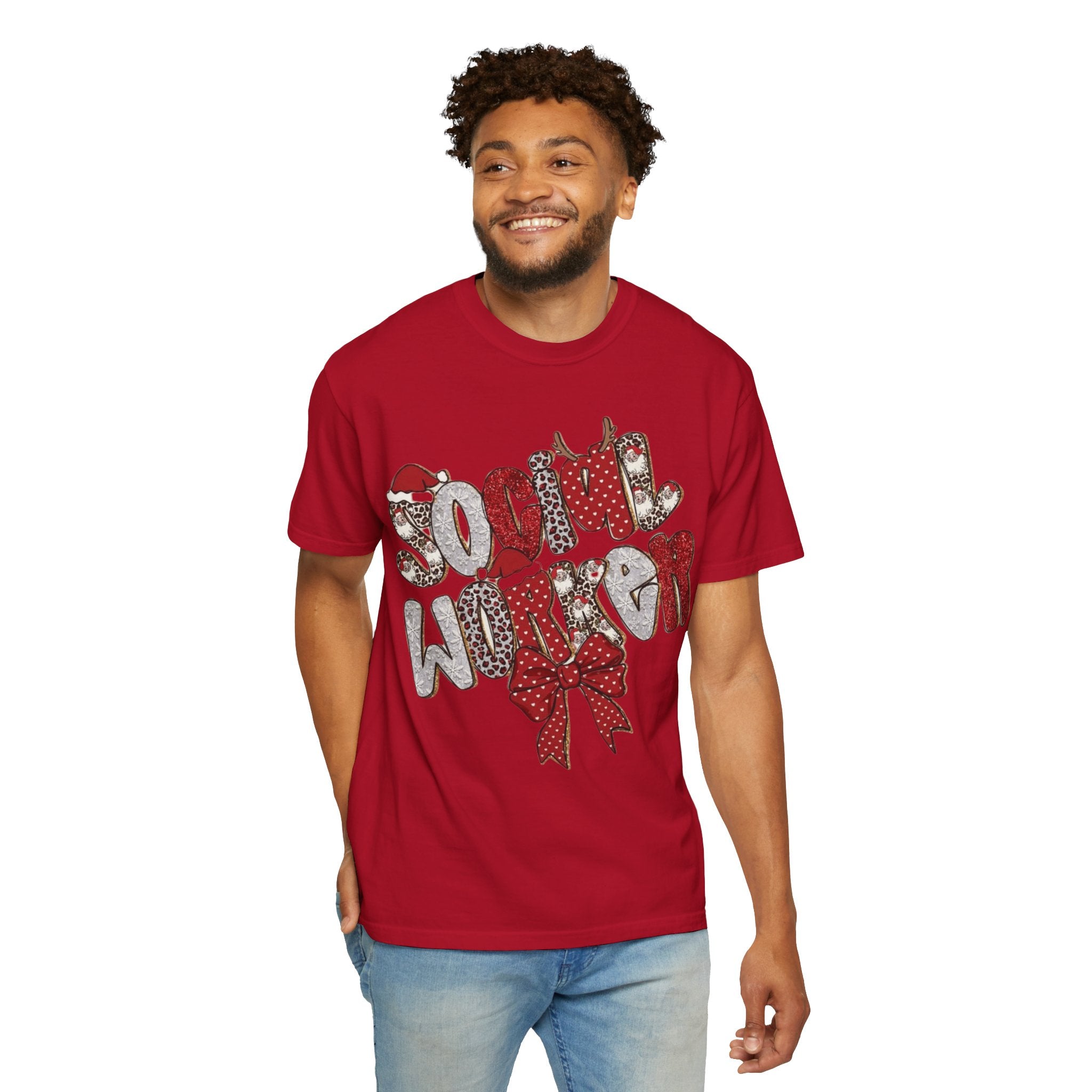 Social Worker Christmas T-Shirt  Festive Holiday Graphic Tee