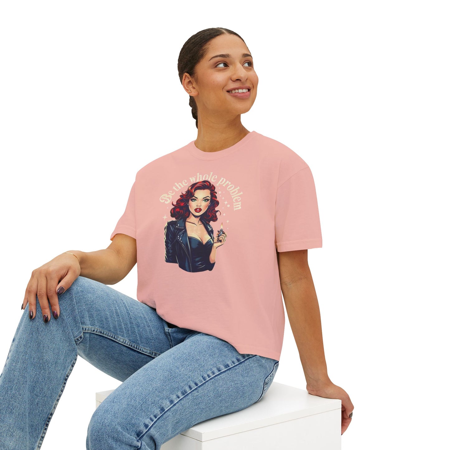 Edgy Vintage Women's Boxy Tee - Retro Graphic Tee, Casual Chic Top, Perfect Gift for Her, Streetwear Style, Iconic Vintage Fashion