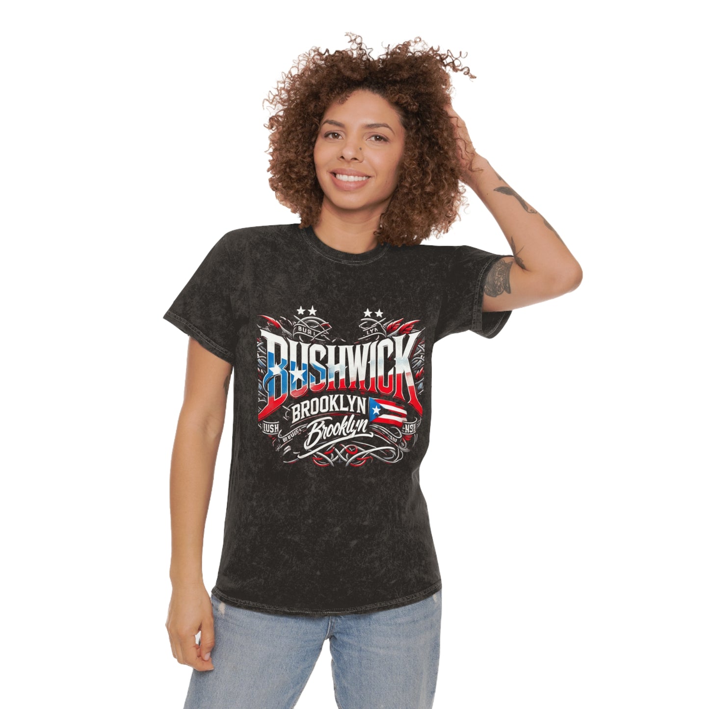 🇵🇷 Bold, Boricua, and Born to Represent Brooklyn Bushwick Vintage Tee | Unisex Mineral Wash T-Shirt, Streetwear, Graphic Tee, Urban Fashion, Casual Wear