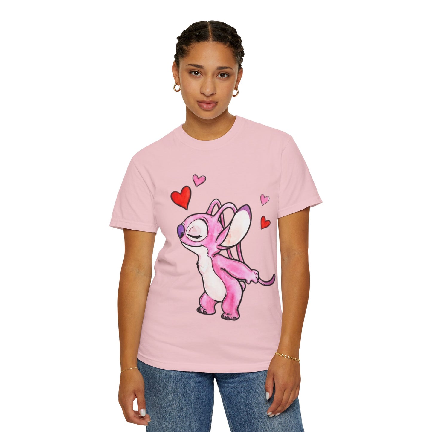 T-Shirt — Cute Pink Cartoon Creature with Hearts | Valentine’s Gift Tee