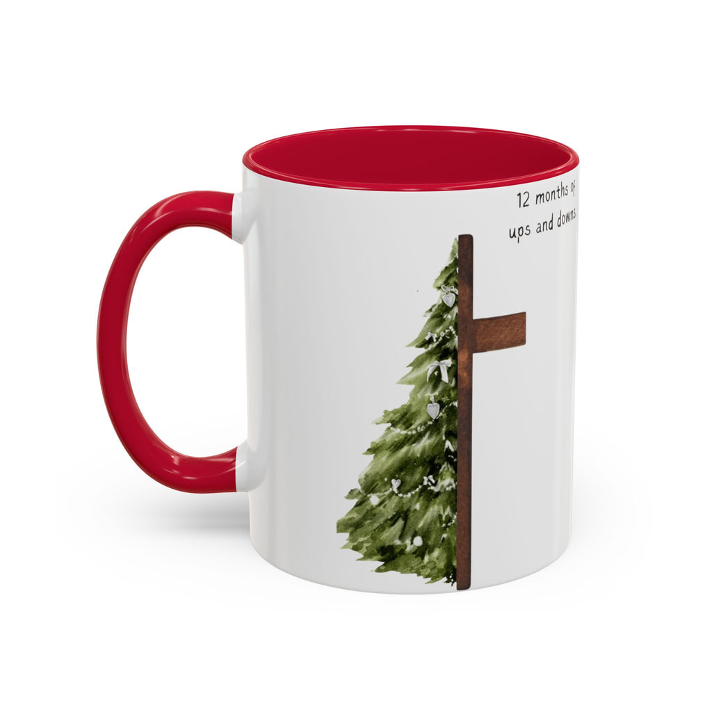 Christian Cross & Pine Tree Mug — Faith Reminder Coffee Cup (11oz/15oz)