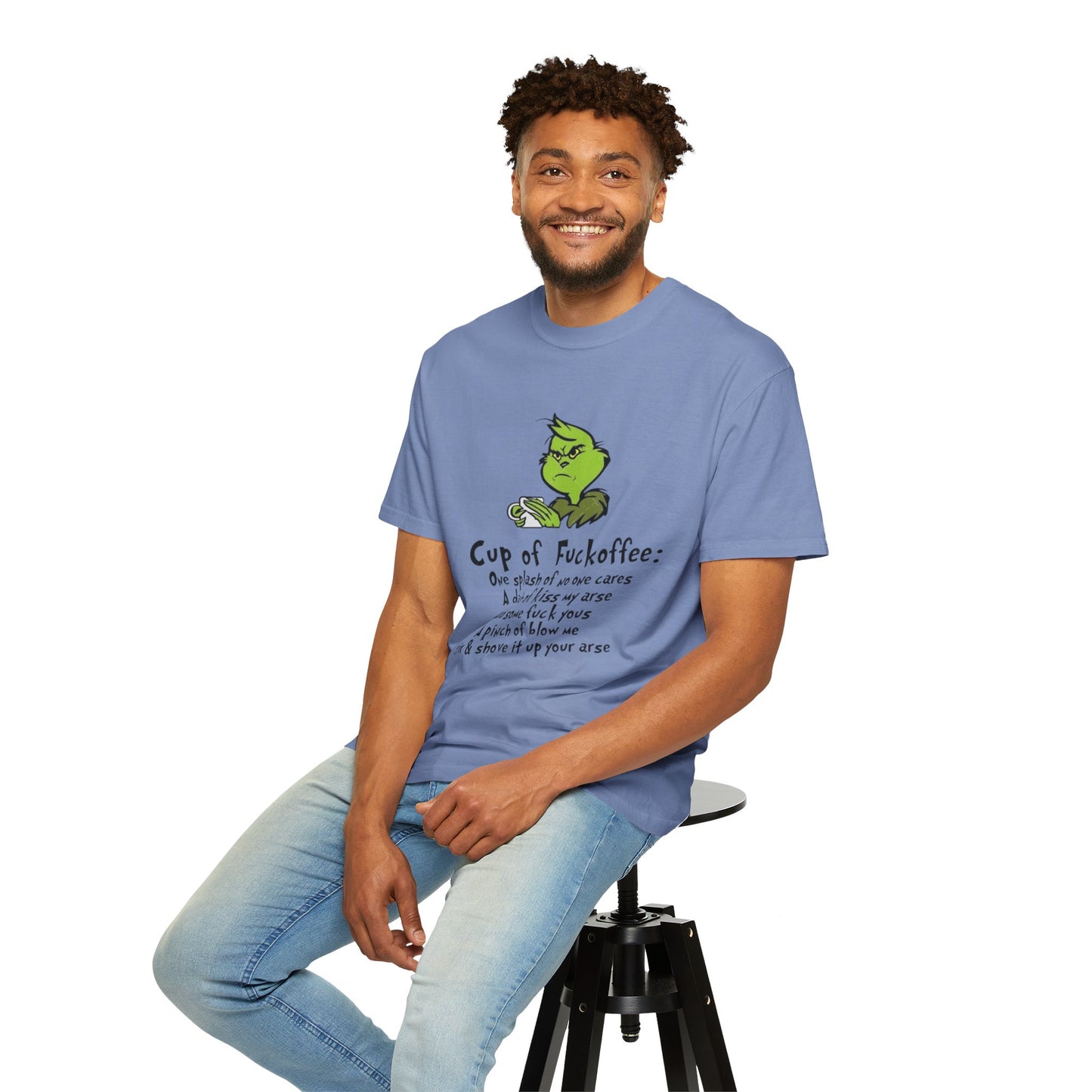 Holiday Graphic Tees  Cozy Festive Wear Funny Grinch-Inspired Unisex T-Shirt Cup of Fuckoffee