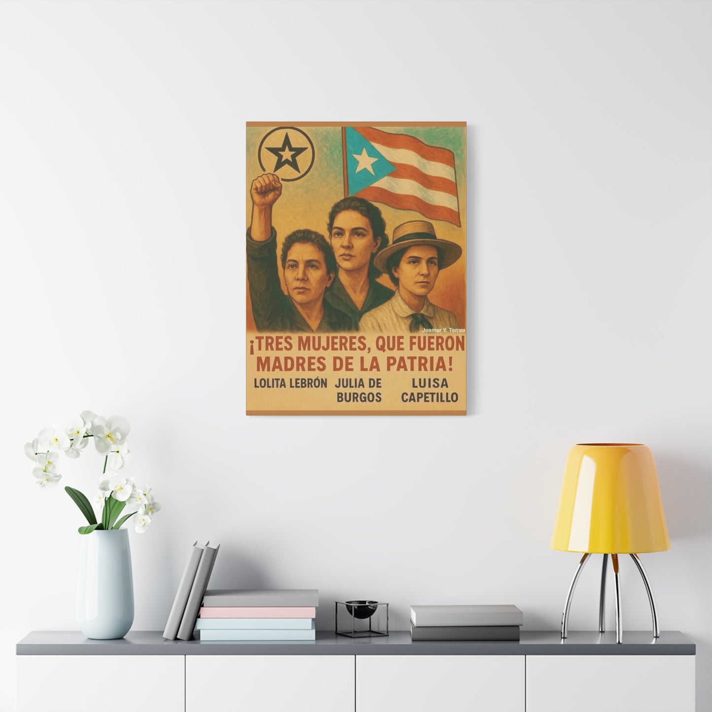 Inspirational Puerto Rican Women Canvas Wall Art, Feminist Gift, Activism Decor, Home Office Wall Art, Puerto Rico Pride