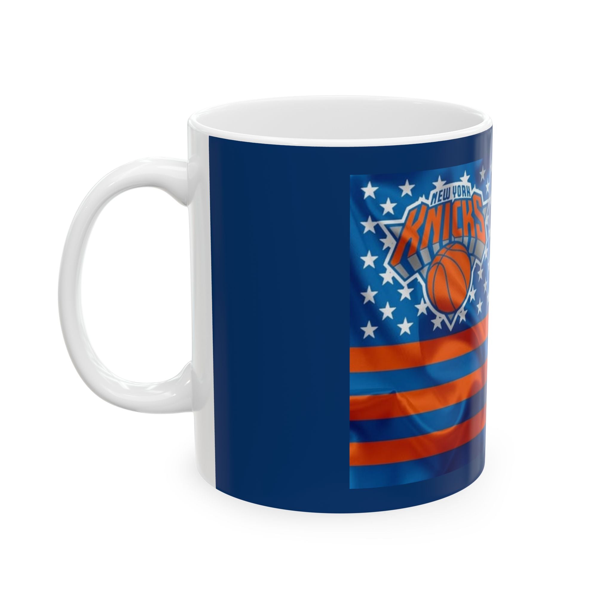 Stars & Stripes Basketball-Inspired Ceramic Mug (11oz, 15oz) NY-K