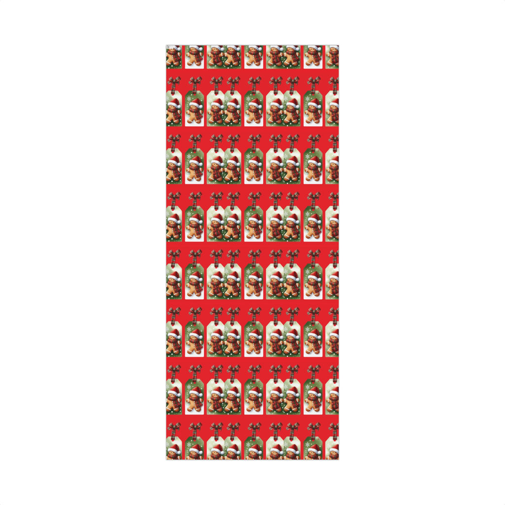 Christmas Gingerbread & Plaid Gift Wrap Paper – Holiday Present Wrapping Sheets