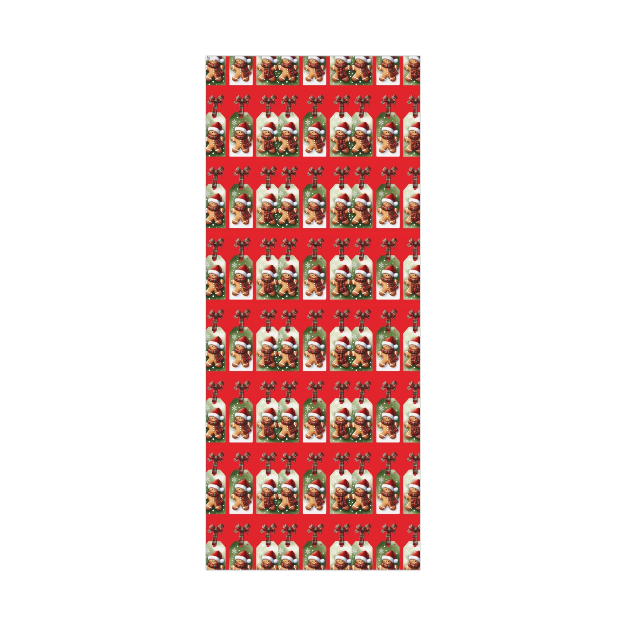 Christmas Gingerbread & Plaid Gift Wrap Paper – Holiday Present Wrapping Sheets