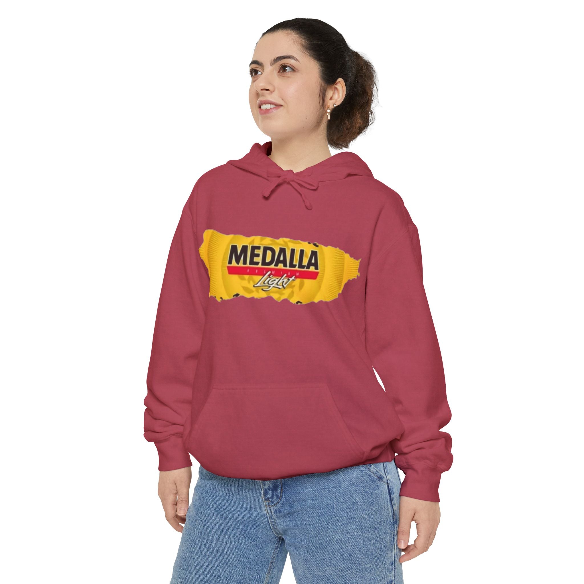 Medalla Light Logo Hoodie Vintage Beer Brand Pullover Puerto Rico Navidade