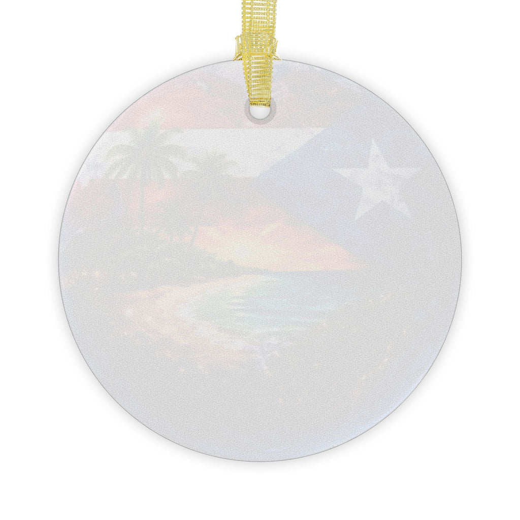 Boricua Pride Glass Ornament – Puerto Rico Island Decor Gift