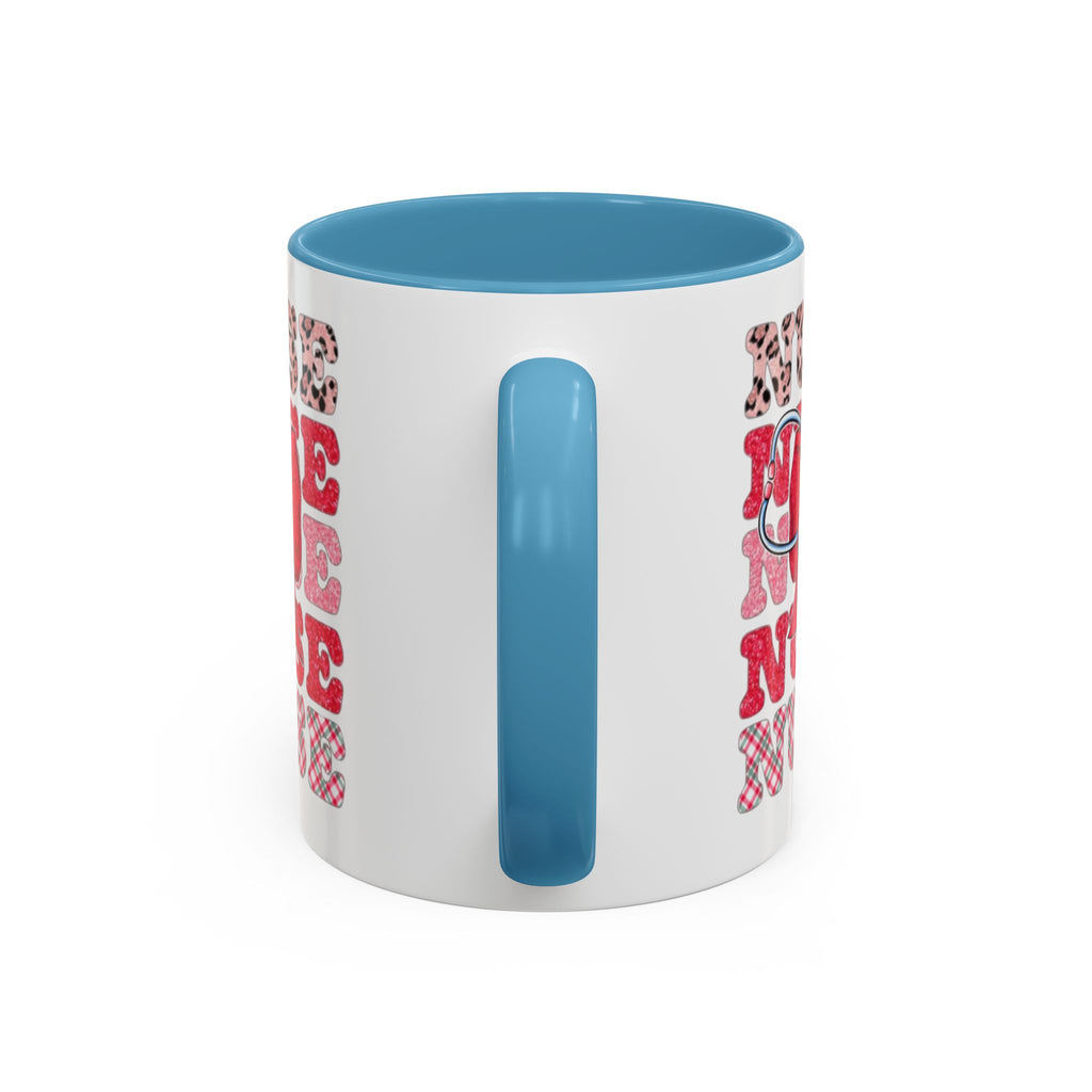 Nurse Stethoscope Bow Accent Coffee Mug — Cute Leopard & Plaid Healthcare Gift (11/15oz) Medical Christmas Mug