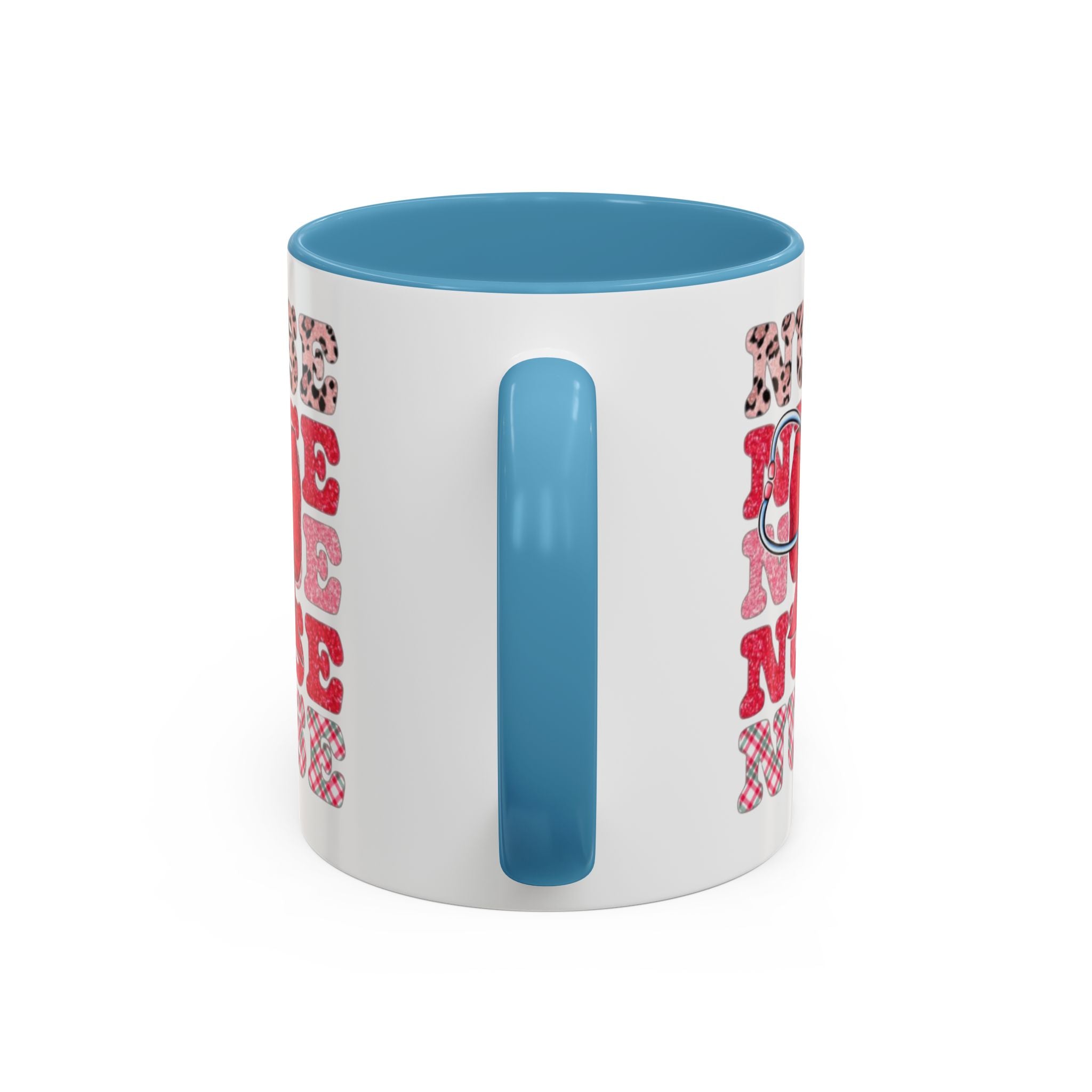 Nurse Stethoscope Bow Accent Coffee Mug — Cute Leopard & Plaid Healthcare Gift (11/15oz) Medical Christmas Mug