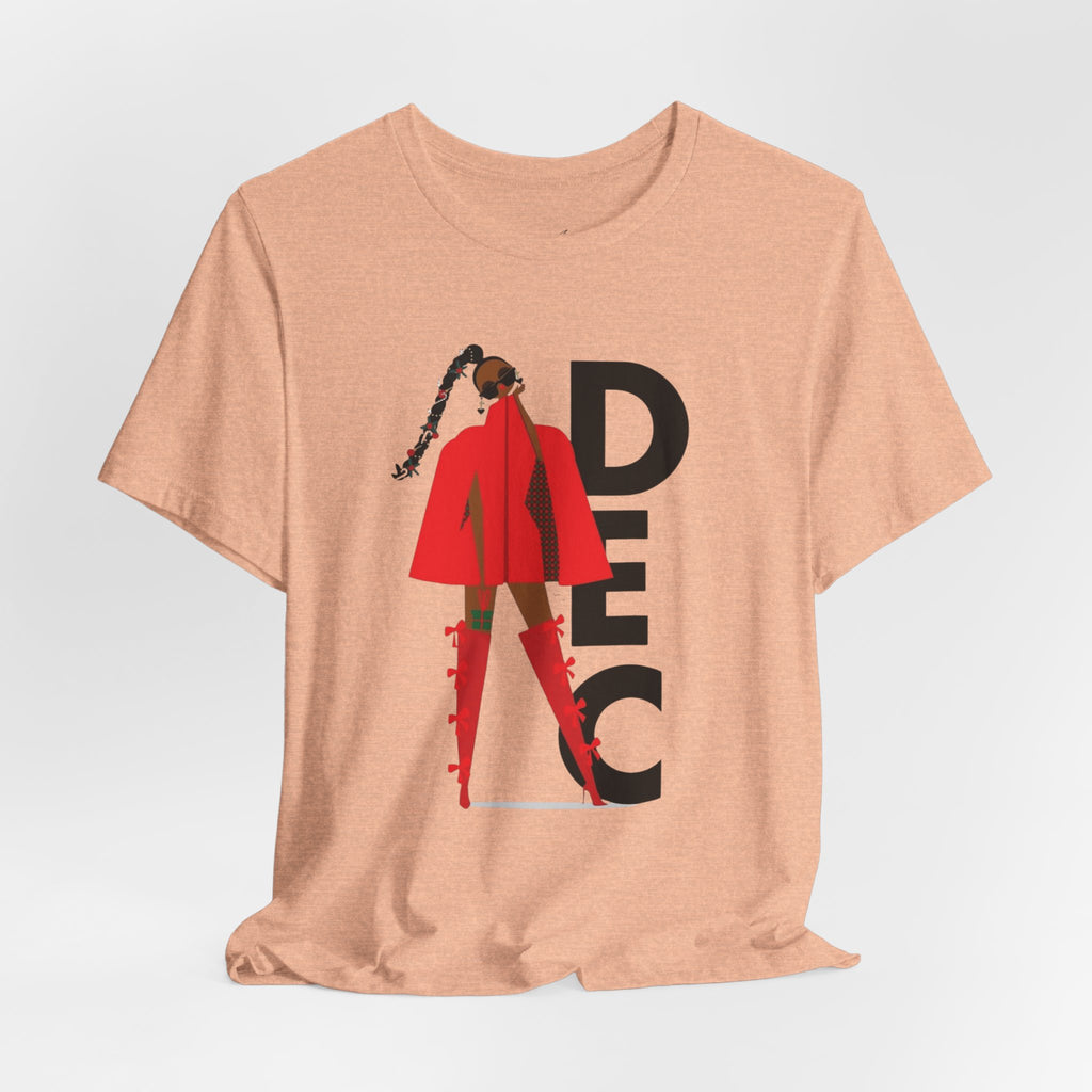December Fashion Tee  Red Coat Model Graphic Shirt
