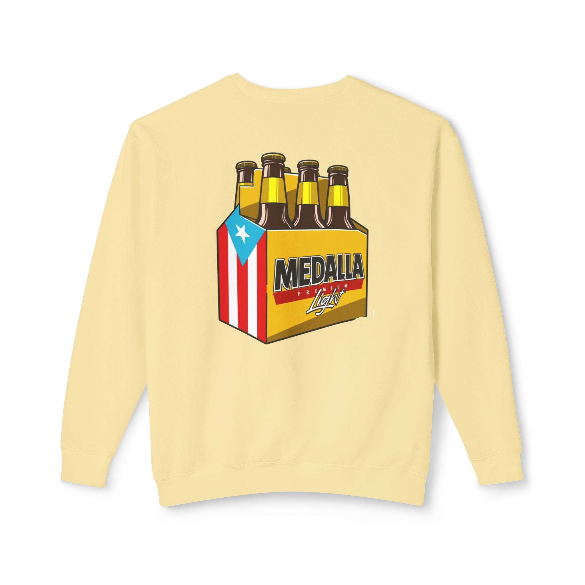 Medalla Light Puerto Rico Sweatshirt Coqui Boricua flag  Beer Pack Graphic Puerto Rico Navidades