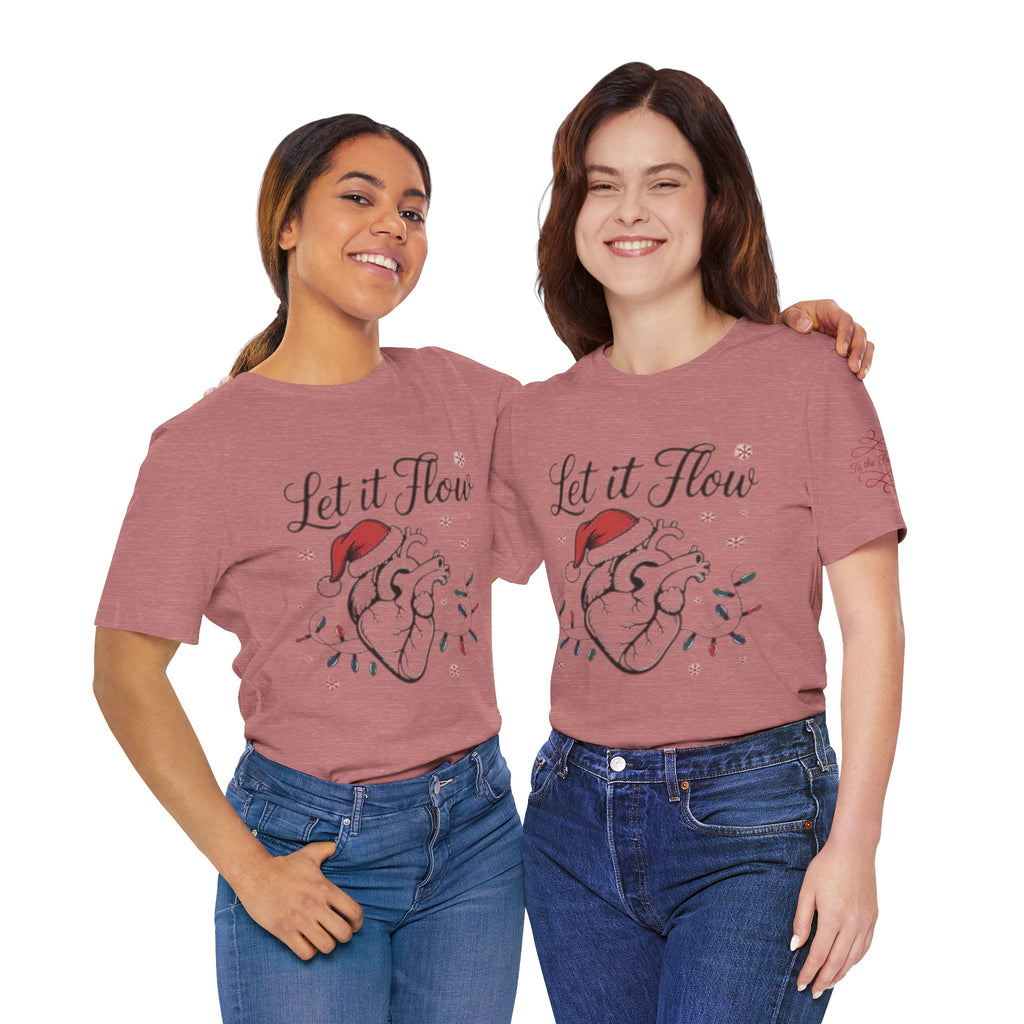 Let It Flow Heart Tee  Christmas Anatomical Heart Shirt