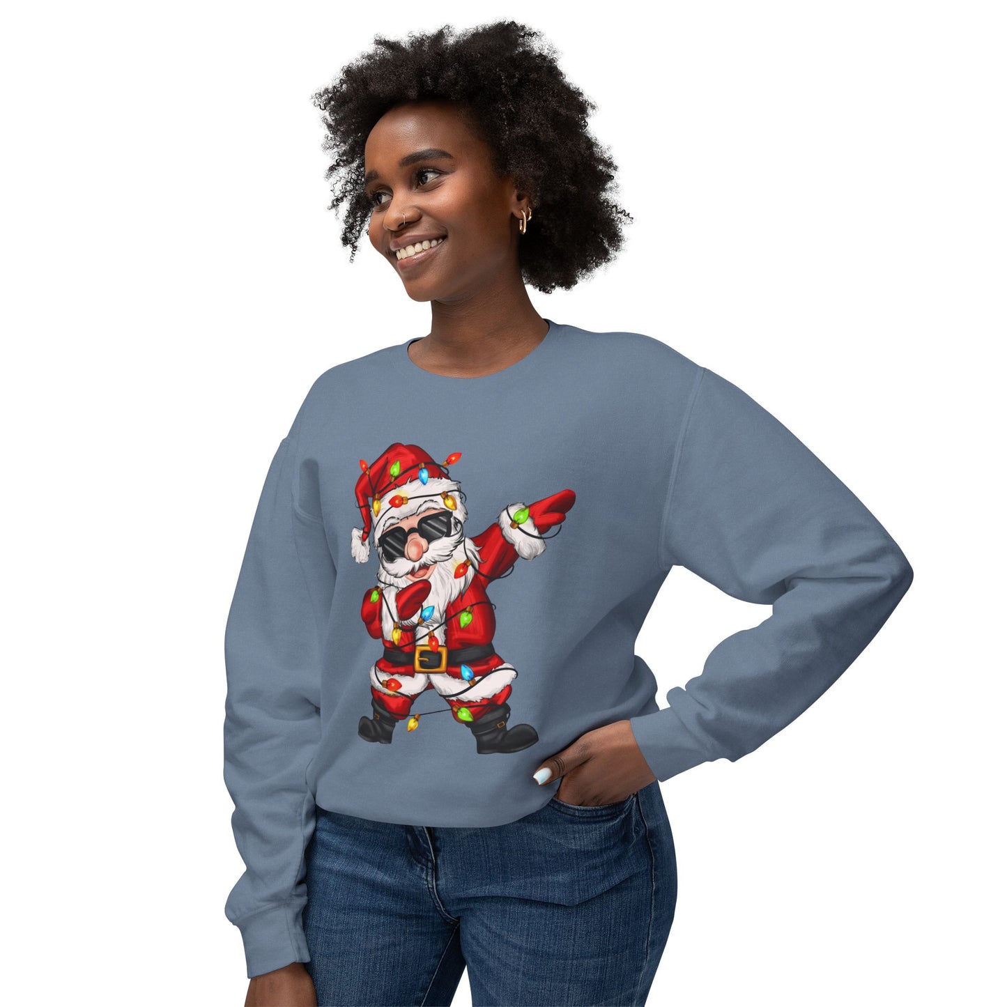 Funny Christmas tee Dabbing Santa Crewneck Sweatshirt  Funny Christmas Holiday Pullover