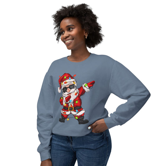 Funny Christmas tee Dabbing Santa Crewneck Sweatshirt  Funny Christmas Holiday Pullover